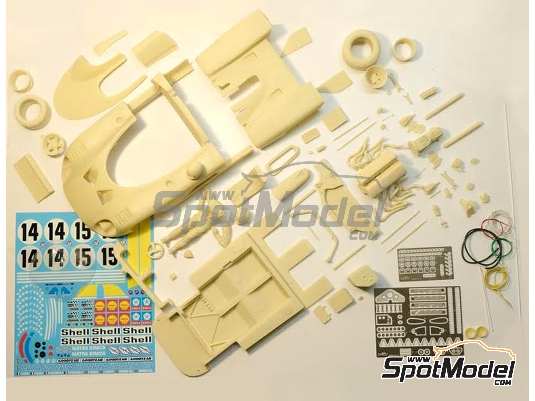 Image 2: Matra-Simca MS 670 sponsored by Shell - 24 Hours Le Mans 1972 | Car scale model kit in 1/12 scale manufactured by Profil24 (ref.&nbsp;P1213K)