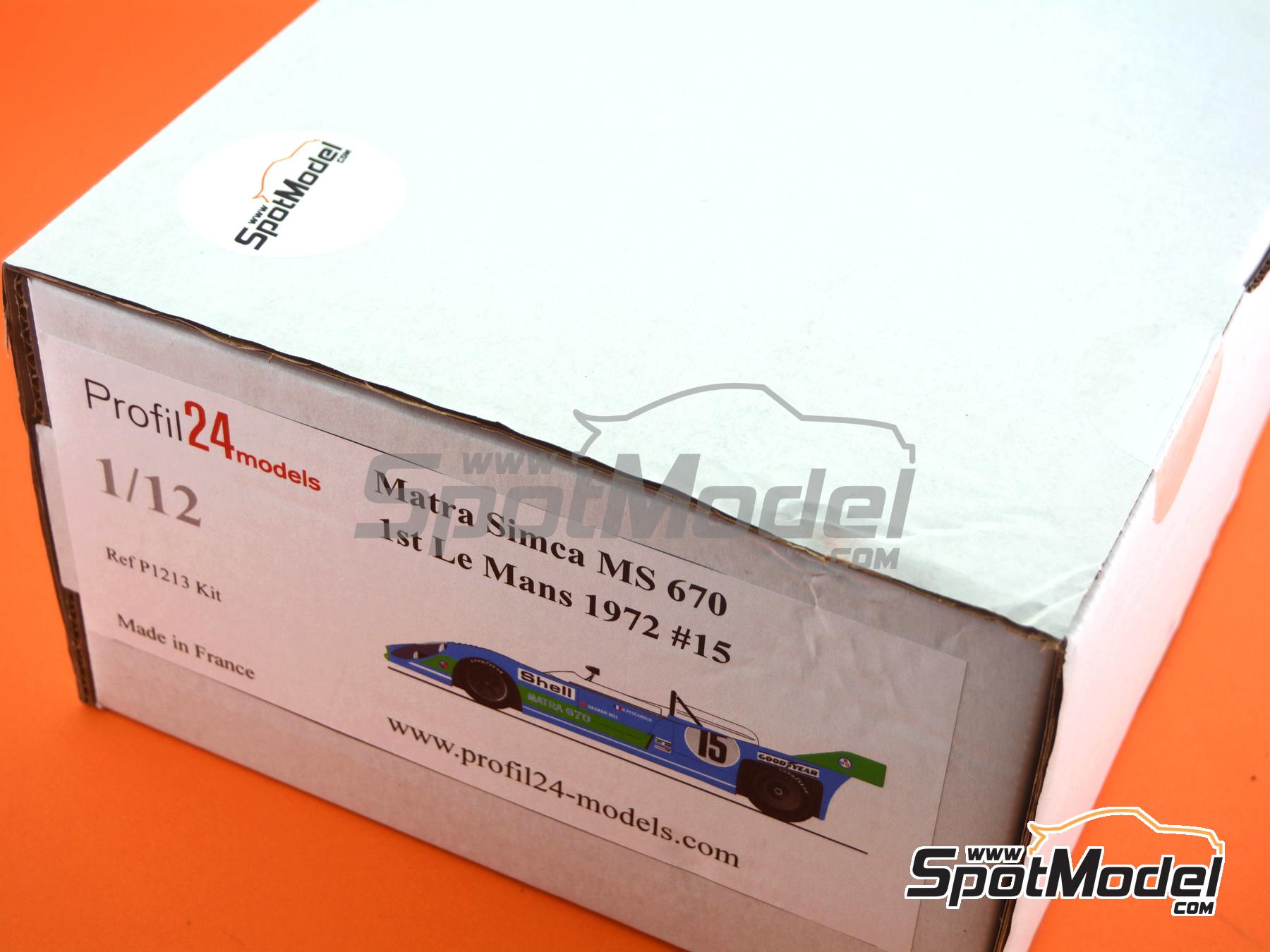 Image 3: Matra-Simca MS 670 sponsored by Shell - 24 Hours Le Mans 1972 | Car scale model kit in 1/12 scale manufactured by Profil24 (ref.&nbsp;P1213K)