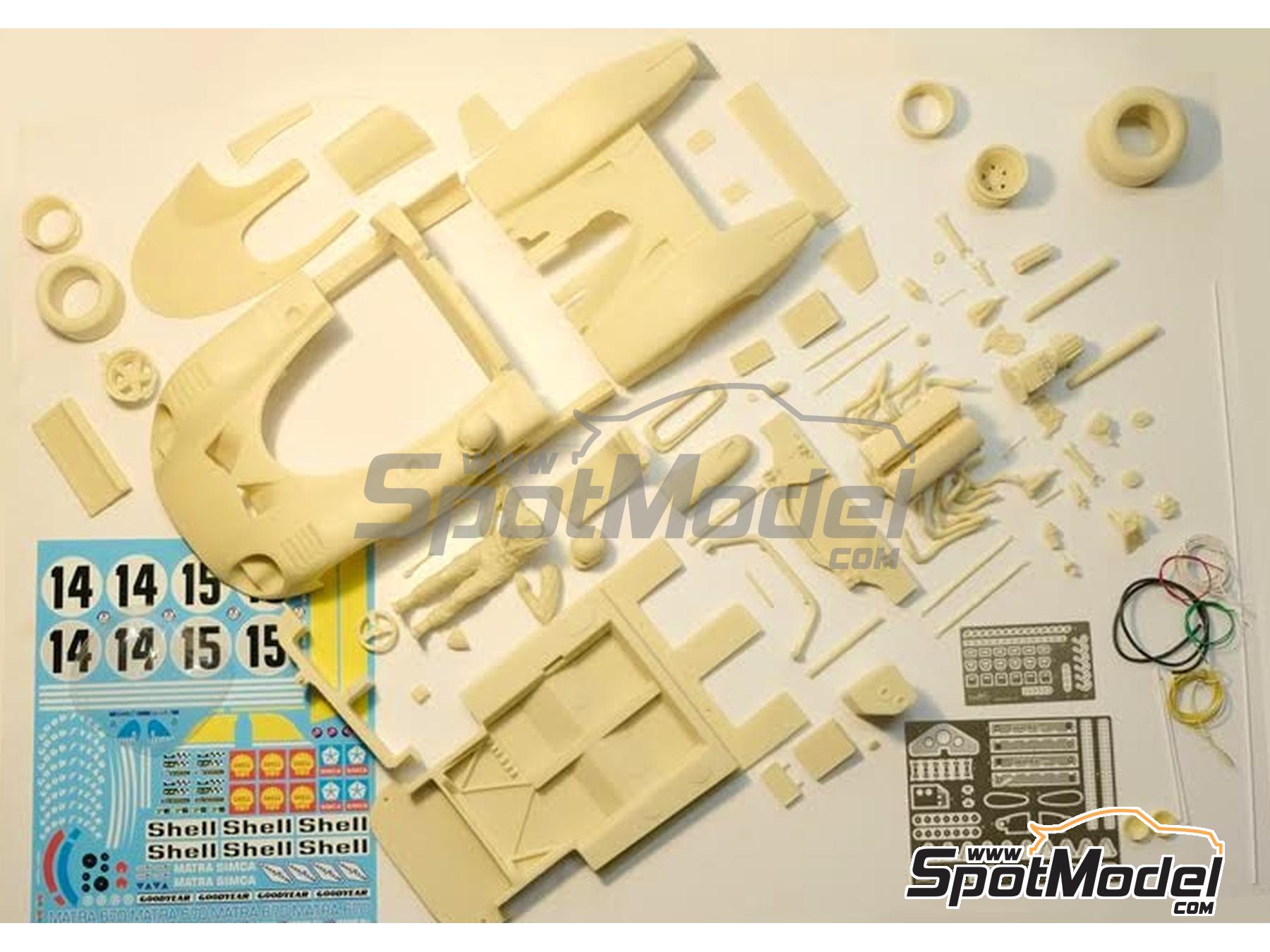 Image 6: Matra-Simca MS 670 sponsored by Shell - 24 Hours Le Mans 1972 | Car scale model kit in 1/12 scale manufactured by Profil24 (ref.&nbsp;P1214K)