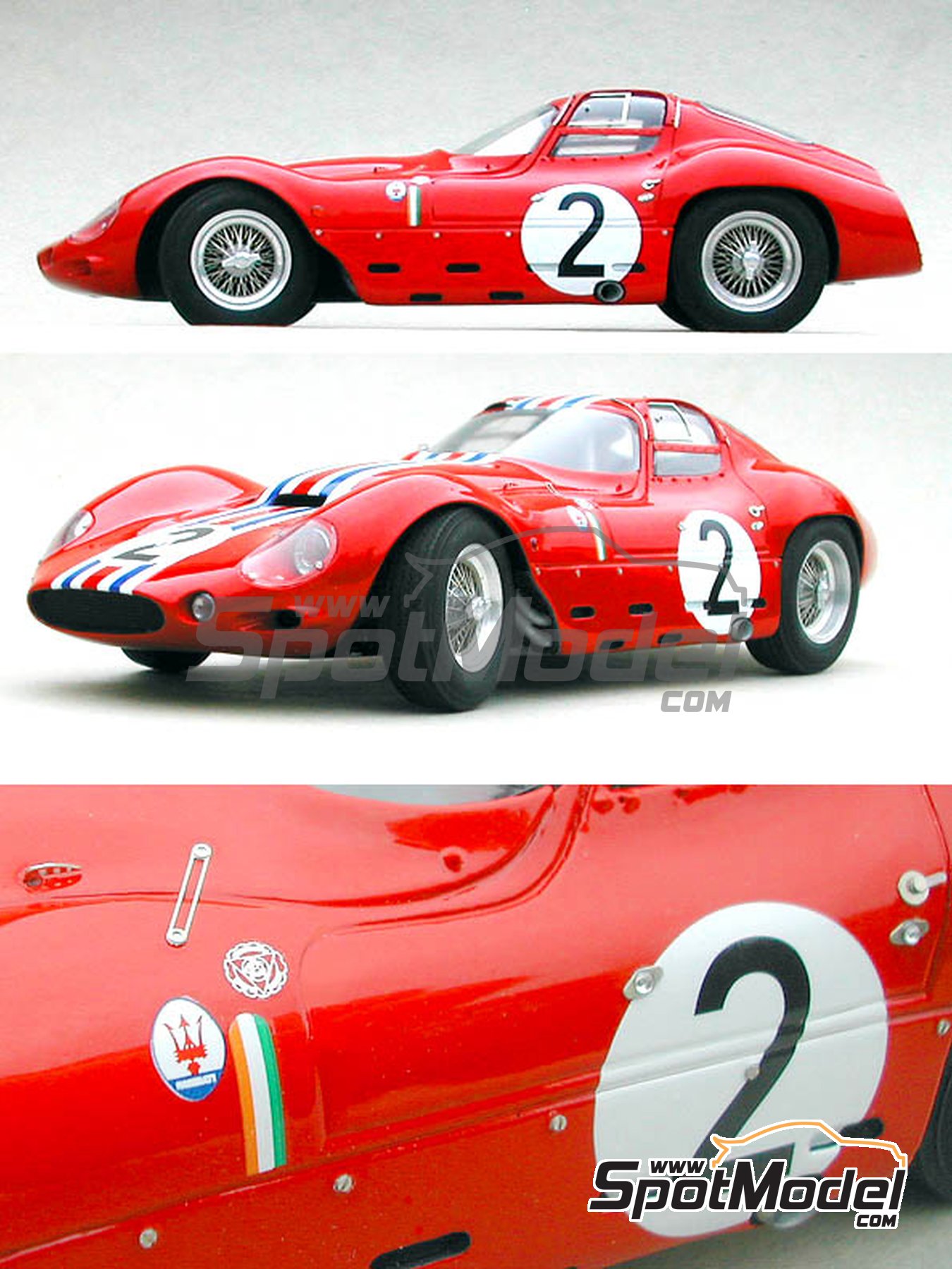 Maserati Tipo 151/1 Maserati France Team - 24 Hours Le Mans 1963. Car scale  model kit in 1/24 scale manufactured by Profil24 (ref. P24062)
