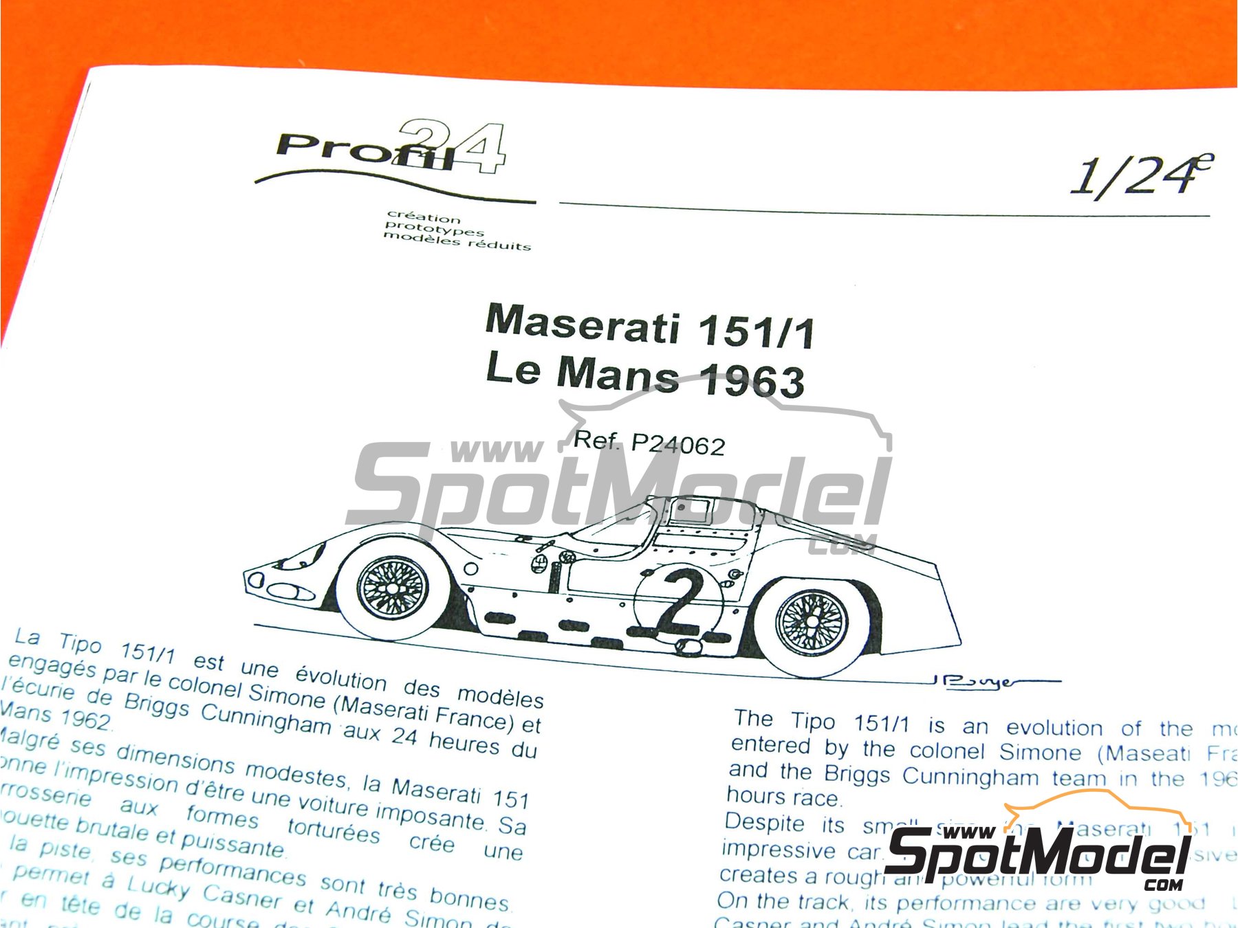 Profil24 P24062: Car scale model kit 1/24 scale - Maserati Tipo