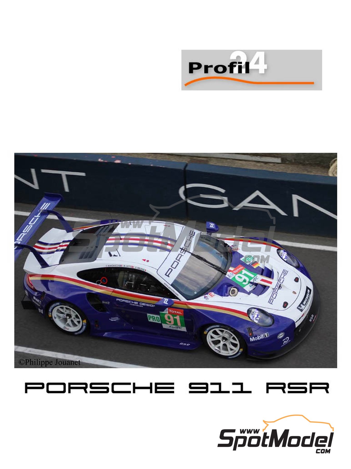 Porsche 911 GT3 RSR IMSA TUSCC Series 2014 Paper Card Model Kit Papercraft 1:24 