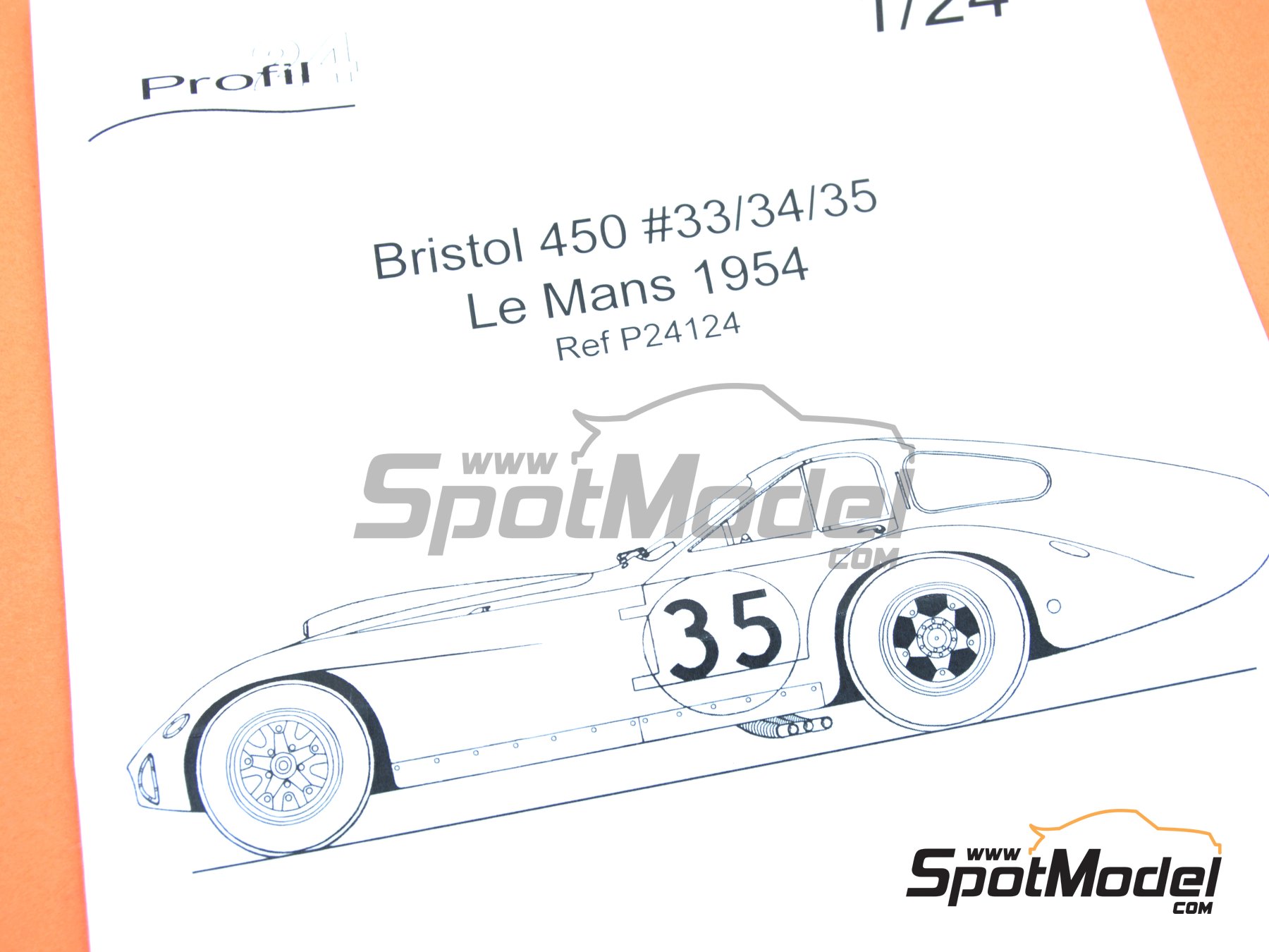 Image 9: Bristol 450 Equipo Bristol Aeroplane Co - 24 Horas de Le Mans 1954 | Maqueta de coche en escala&nbsp;1/24 fabricado por Profil24 (ref.&nbsp;P24124K)