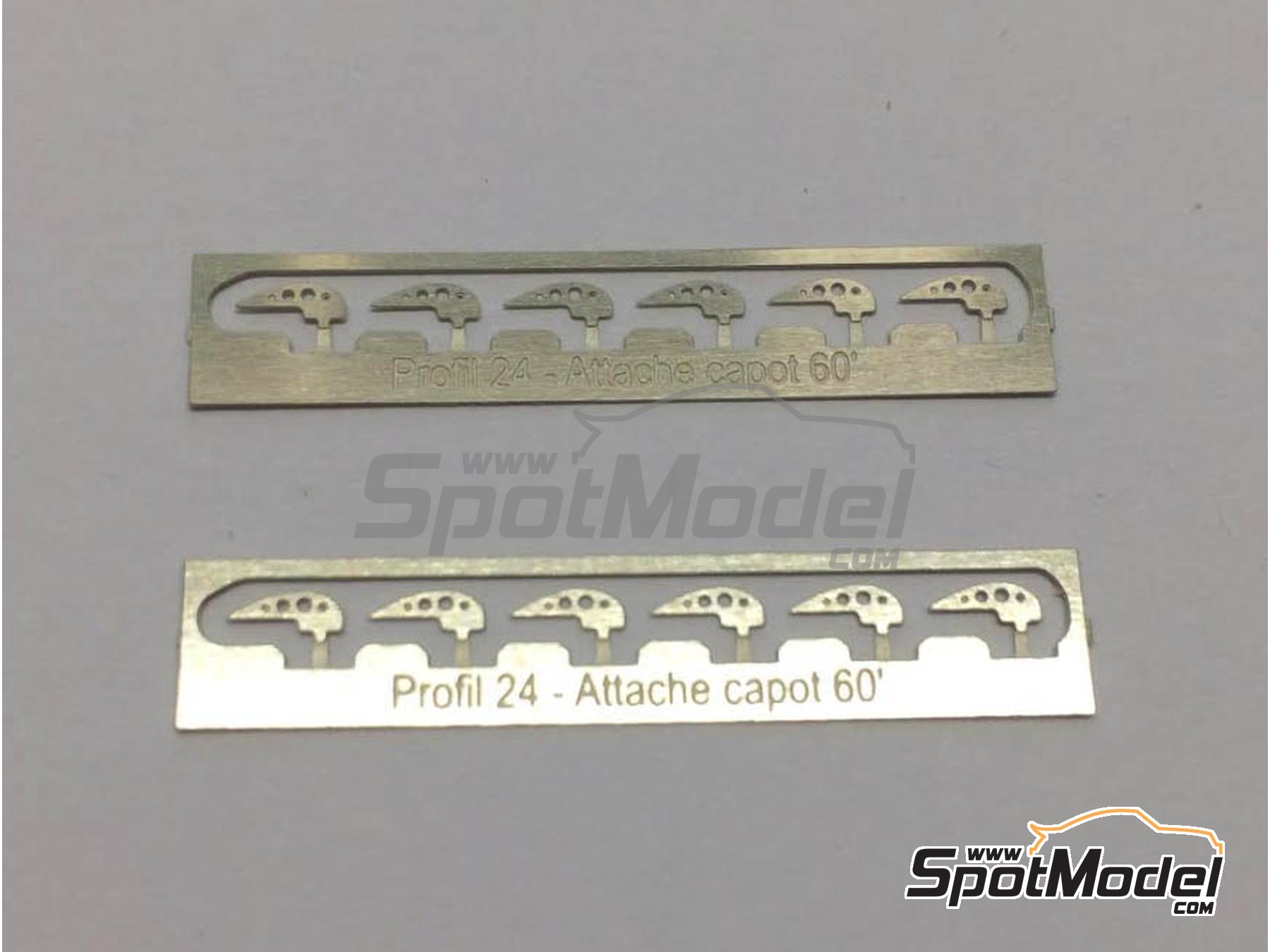 Image 1: Drilled bonnet - capot fastener handles 60s | Bonnet pins in 1/24 scale manufactured by Profil24 (ref.&nbsp;P24AC60, also P24AC'60)