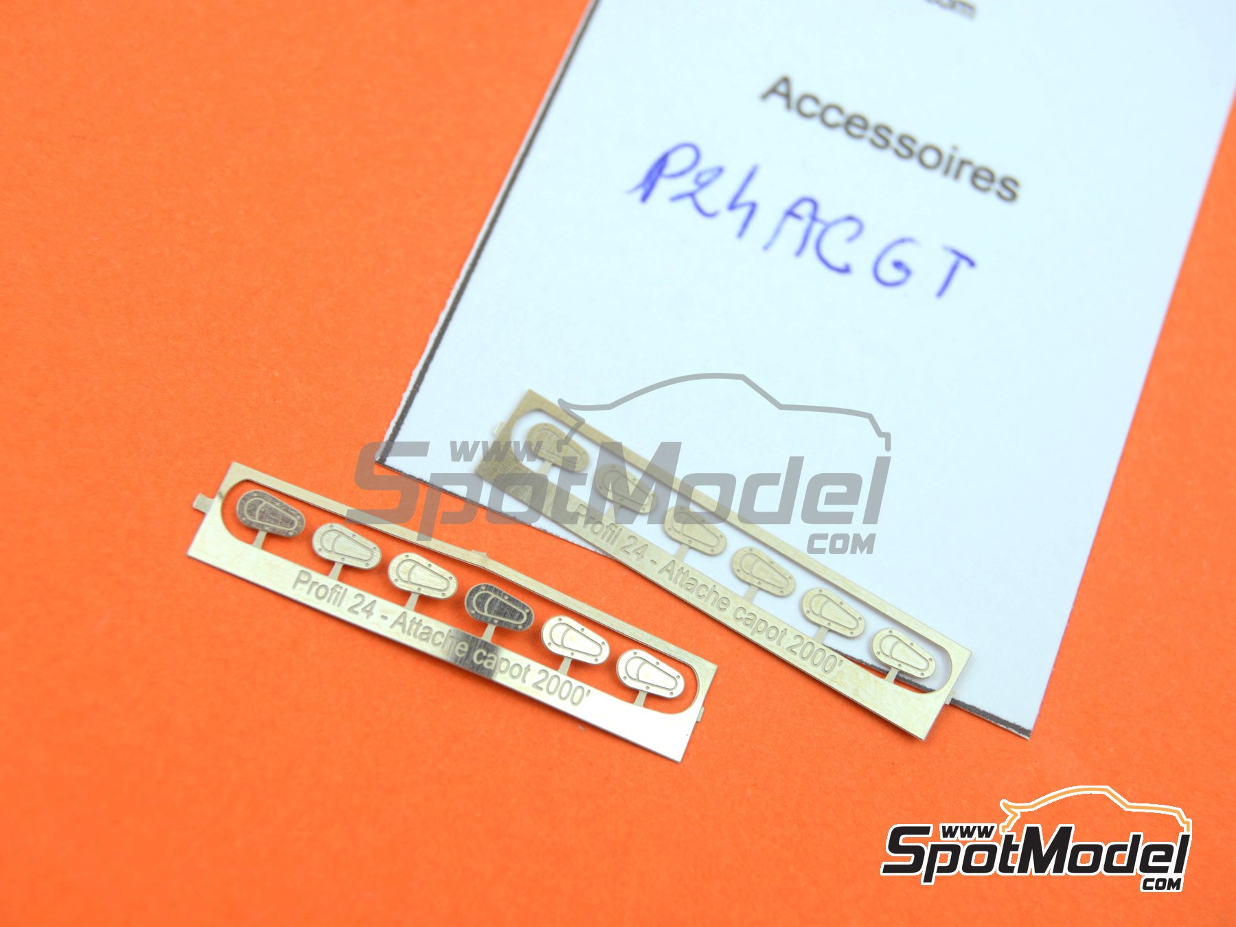 Image 2: Hood / bonnet Pins GT modern | Bonnet pins in 1/24 scale manufactured by Profil24 (ref.&nbsp;P24ACGT)