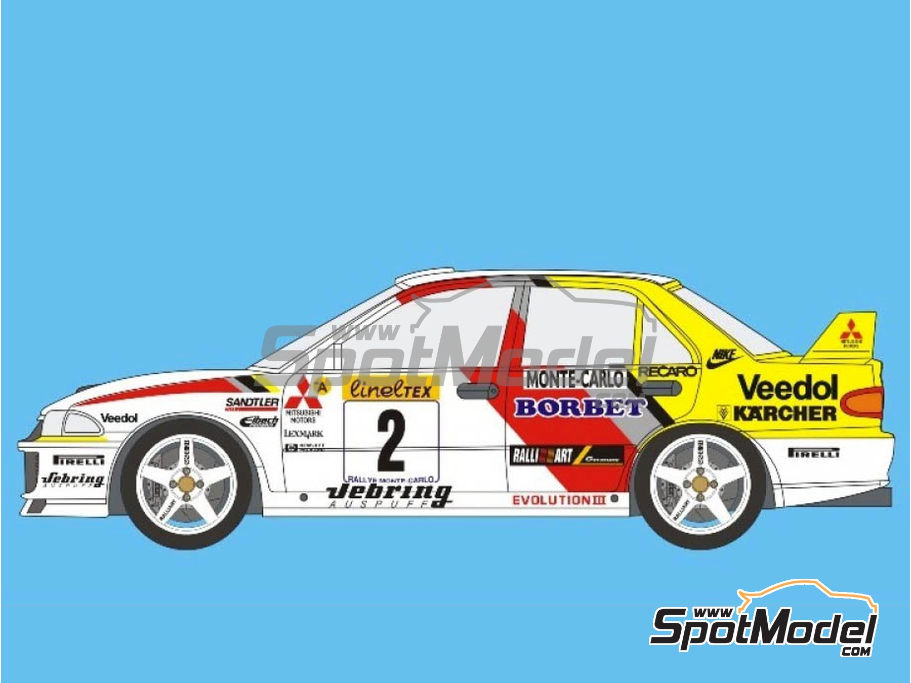 Décalcomanies 1/43 Mitsubishi Lancer Rallye - Réf. 1792, Rally Islas Canarias 2018