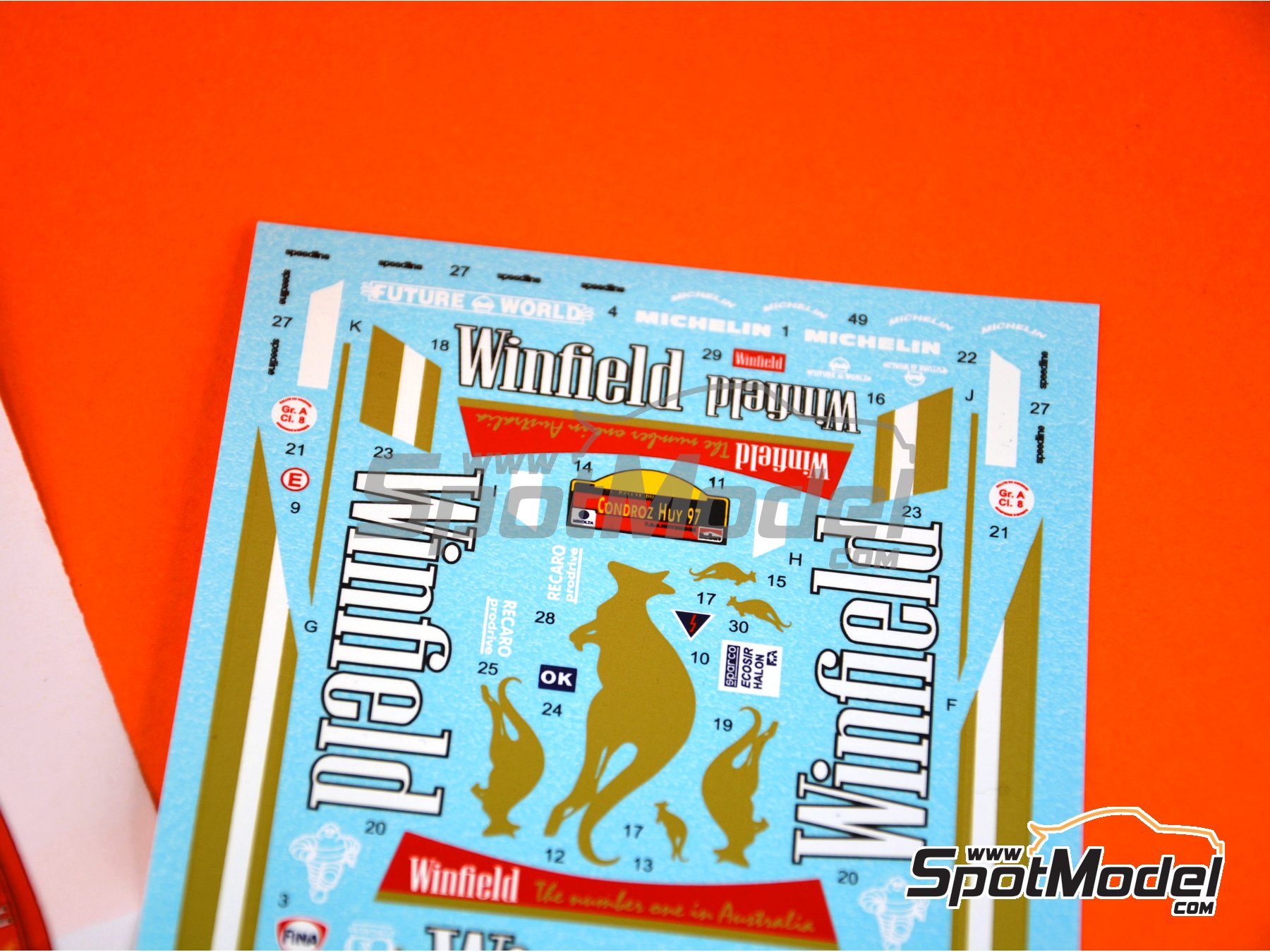 Image 3: Subaru Impreza WRC patrocinado por Winfield - Rally Condroz de B&eacute;lgica - Rallye du Condroz 1997 | Decoraci&oacute;n en escala&nbsp;1/24 fabricado por Reji Model (ref.&nbsp;REJI-022, tambien 022)