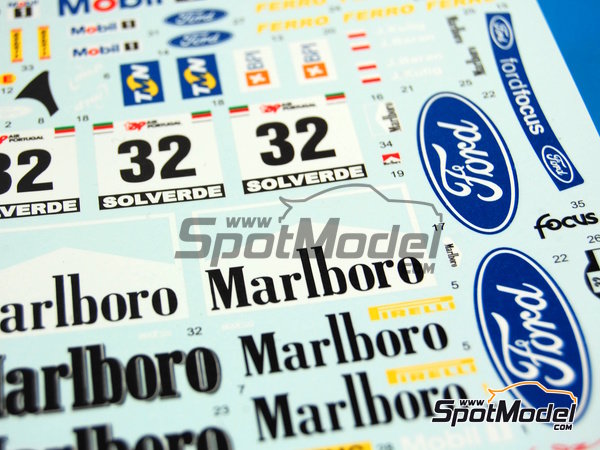 DECALS 1/18 FORD FOCUS WRC - #32 - KULIG - RALLYE PORTUGAL 2000 Colorado Vv18031