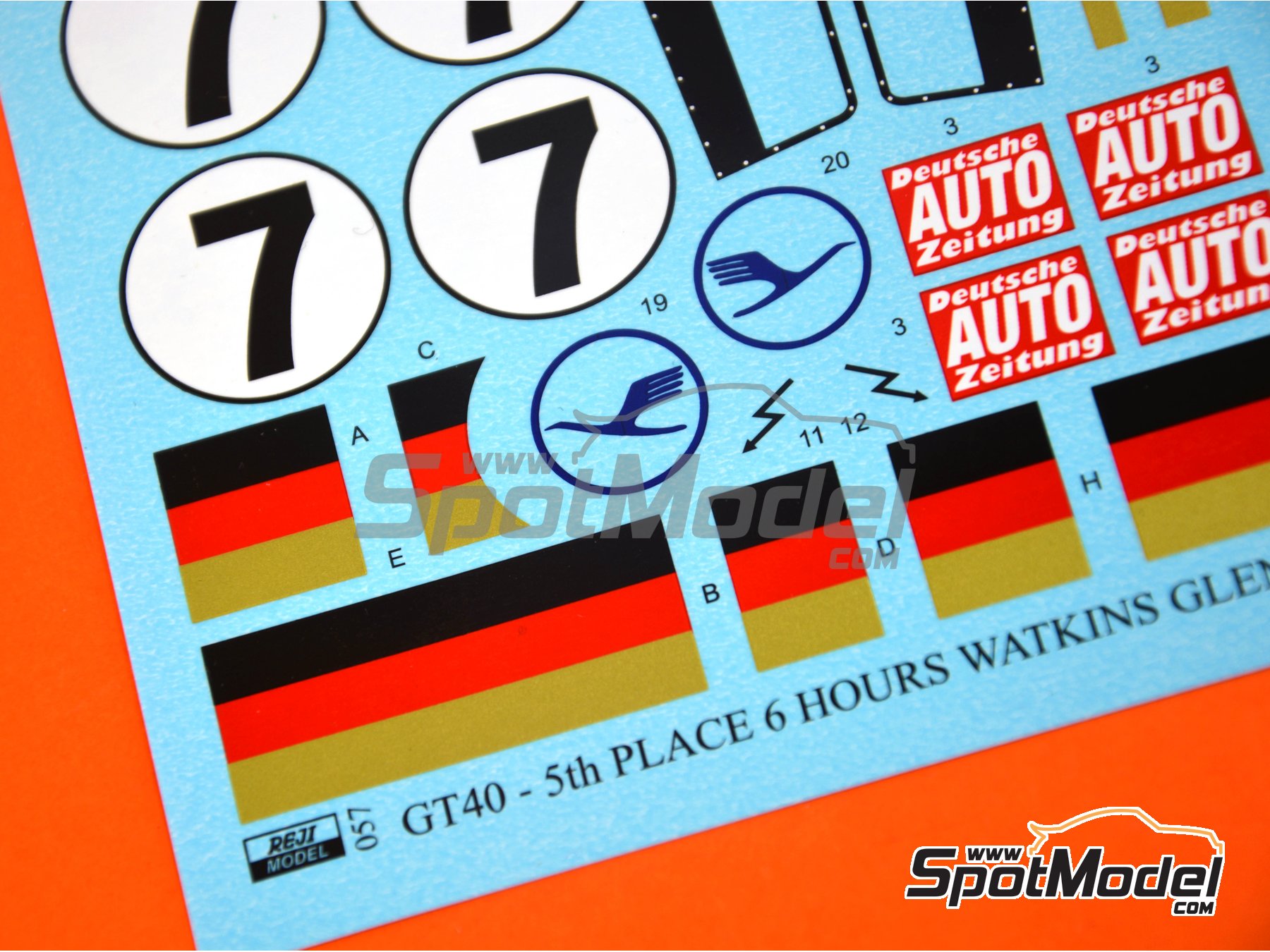 Image 2: Ford GT40 Mk II sponsored by Auto Zeitung - Watkins Glen 6 Hours 1969 | Marking / livery in 1/24 scale manufactured by Reji Model (ref. REJI-057, also 057)