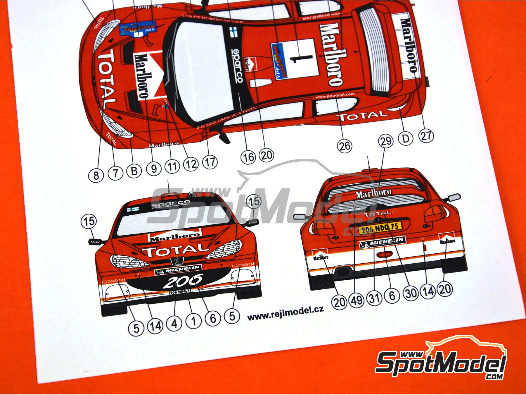 Décalcomanies 1/24 Pour Peugeot 206 Rallye Lyon Charbonnières 2011 - Modèle Wintenberger