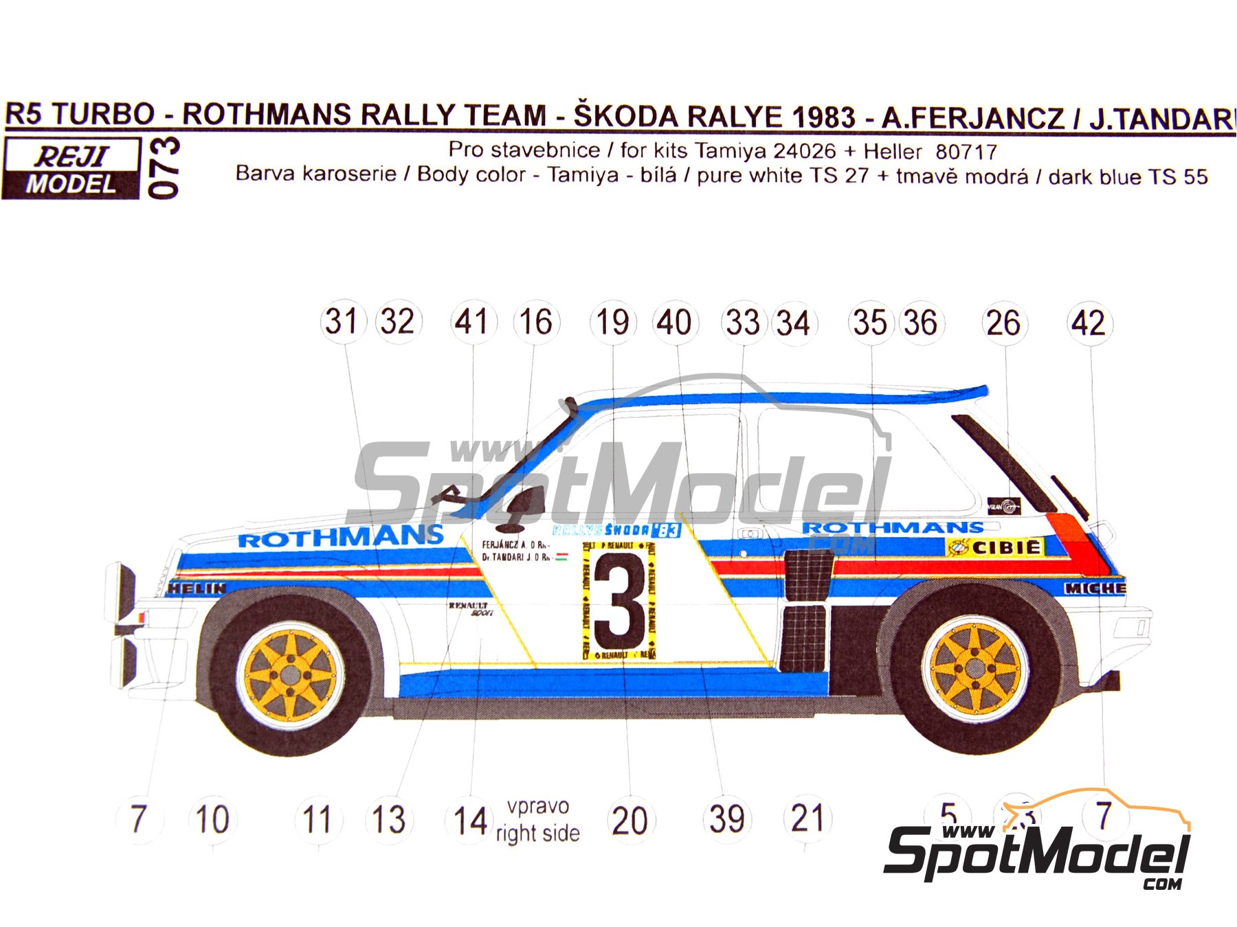 1//24 RENAULT R5 TURBO RALLY PHOTO ETCH DETAIL GRADE UP for TAMIYA