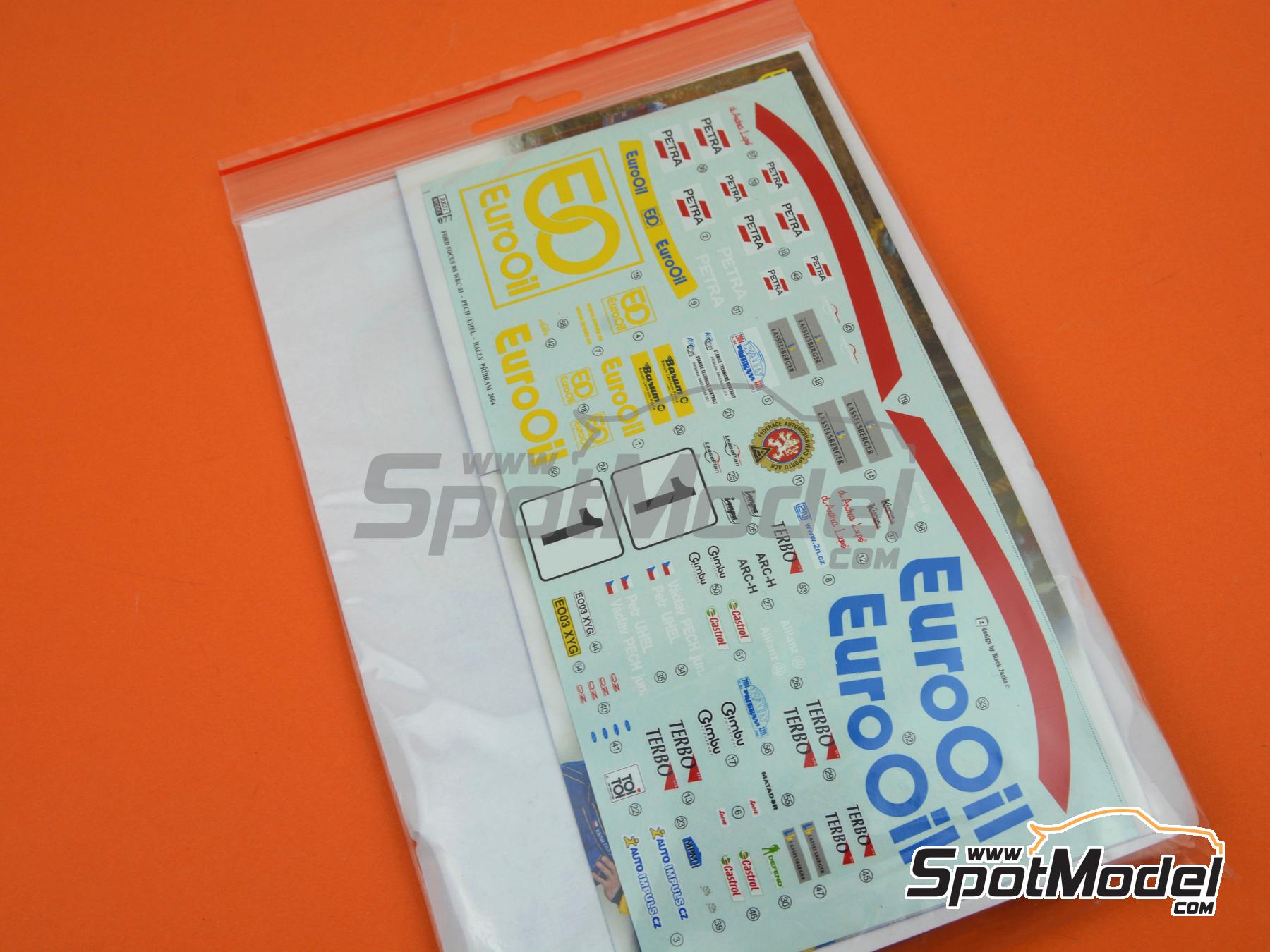 Image 9: Ford Focus WRC 03 patrocinado por Euro Oil - Rally Pr&iacute;bram 2004 | Decoraci&oacute;n en escala&nbsp;1/24 fabricado por Reji Model (ref.&nbsp;REJI-077, tambien 077)