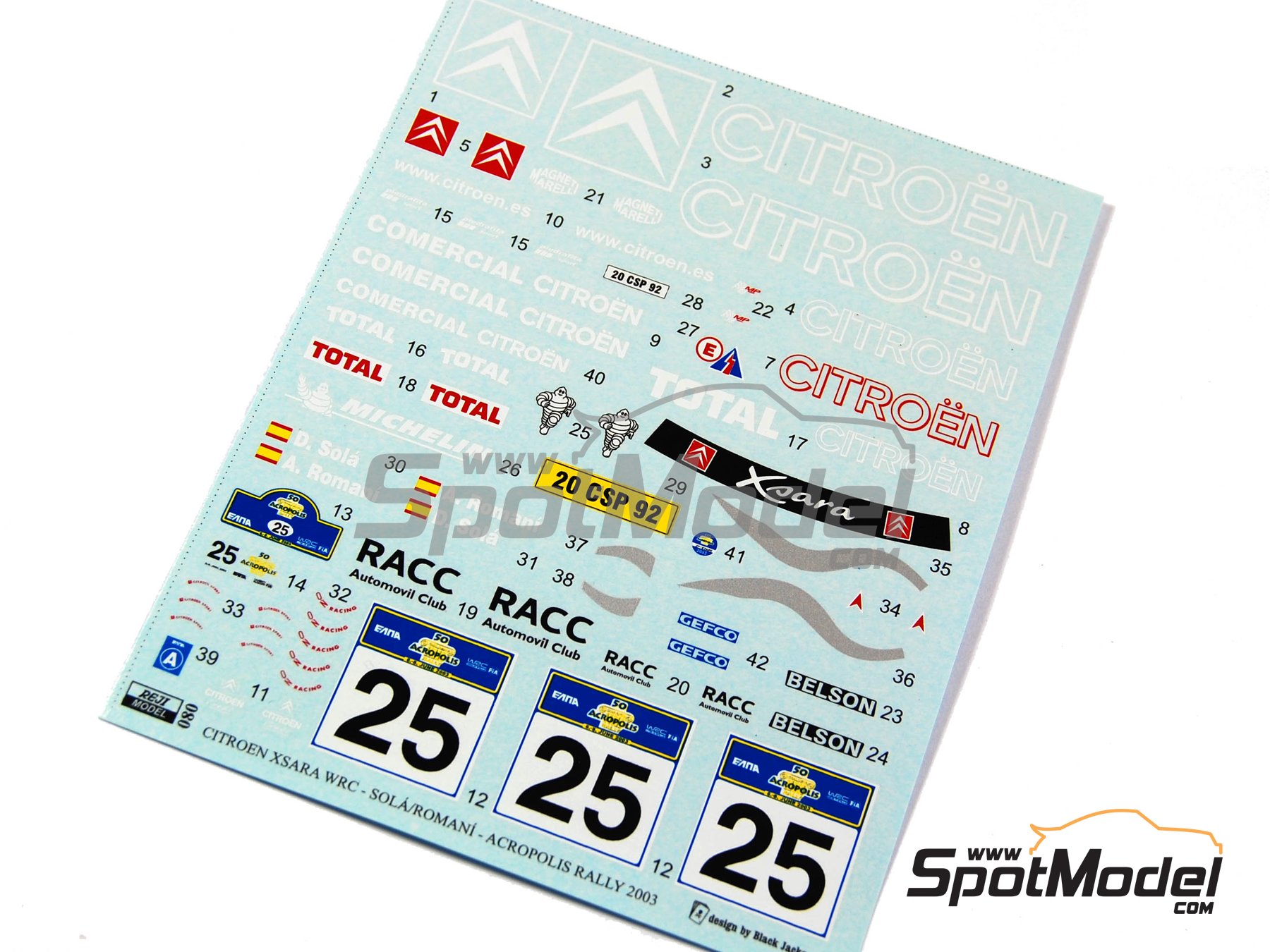 Image 5: Citroen Xsara WRC - Acropolis Rally 2003 | Marking / livery in 1/24 scale manufactured by Reji Model (ref.&nbsp;REJI-080, also 080)