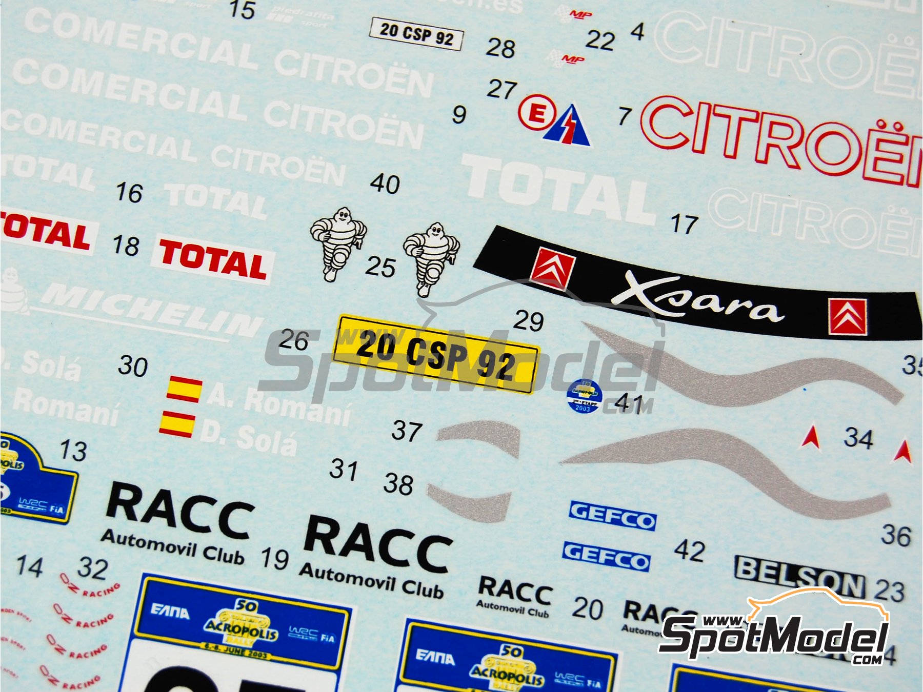 Image 9: Citroen Xsara WRC - Acropolis Rally 2003 | Marking / livery in 1/24 scale manufactured by Reji Model (ref.&nbsp;REJI-080, also 080)