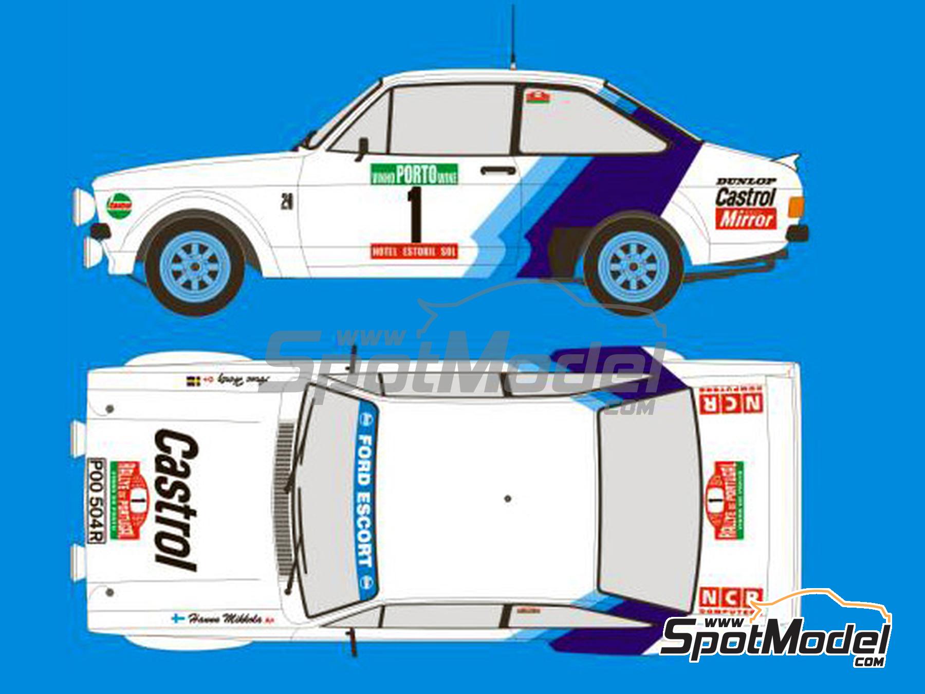 Image 1: Ford Escort Mk. II RS 1800 sponsored by Castrol - Portugal Rally - Vinho do Porto 1979 | Marking / livery in 1/24 scale manufactured by Reji Model (ref.&nbsp;REJI-081, also 081)