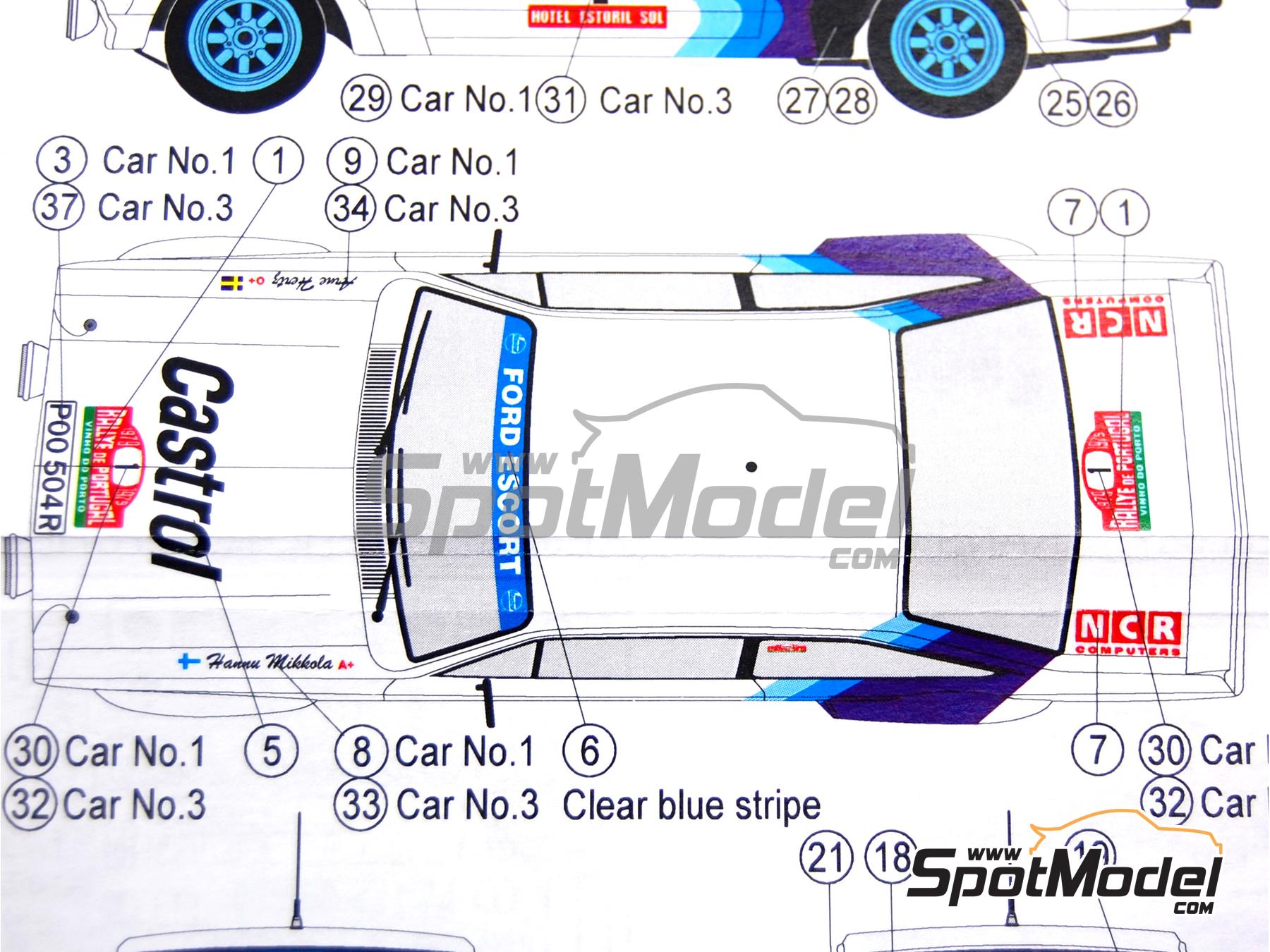 Image 5: Ford Escort Mk. II RS 1800 sponsored by Castrol - Portugal Rally - Vinho do Porto 1979 | Marking / livery in 1/24 scale manufactured by Reji Model (ref.&nbsp;REJI-081, also 081)
