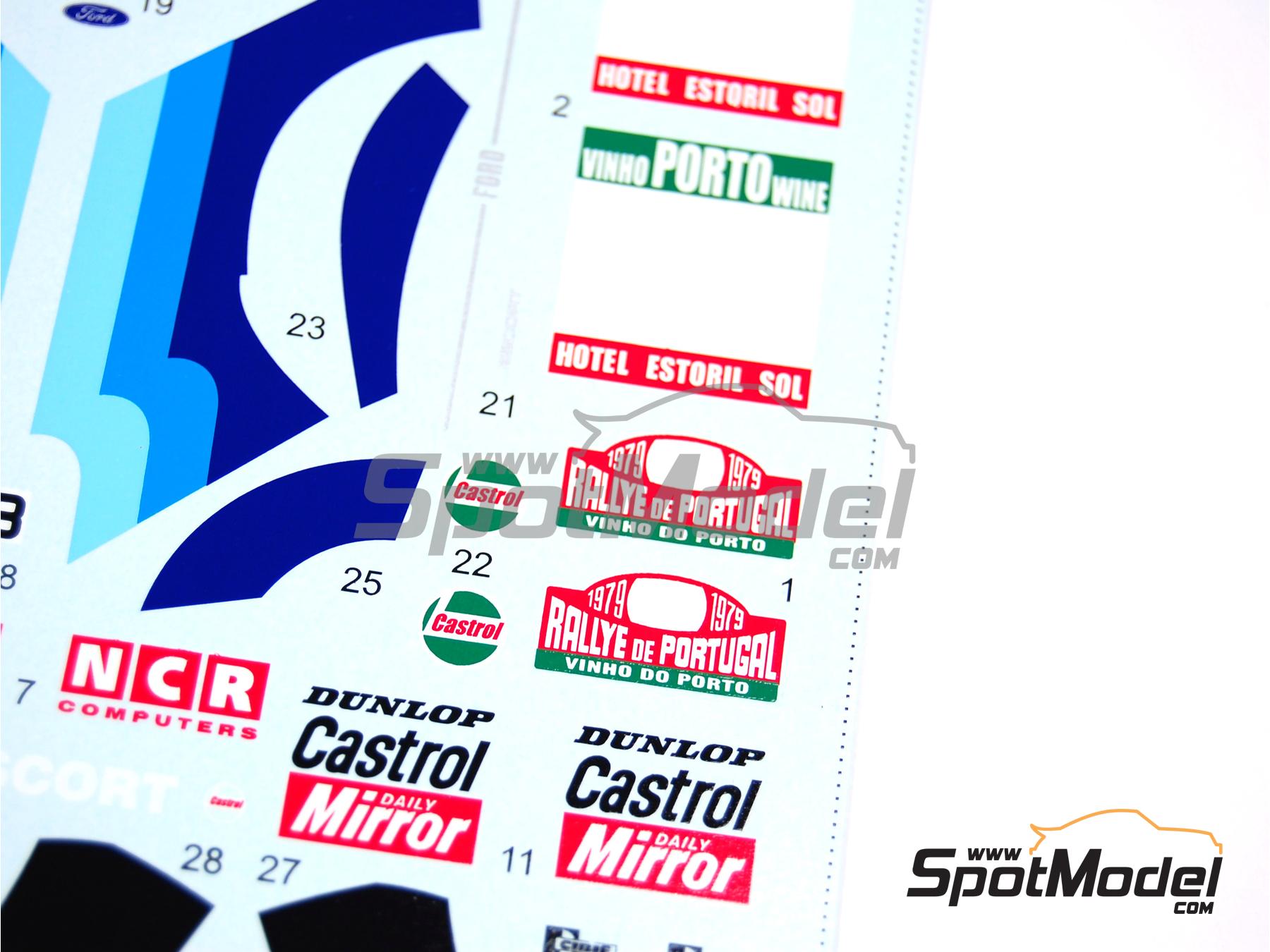 Image 11: Ford Escort Mk. II RS 1800 sponsored by Castrol - Portugal Rally - Vinho do Porto 1979 | Marking / livery in 1/24 scale manufactured by Reji Model (ref.&nbsp;REJI-081, also 081)