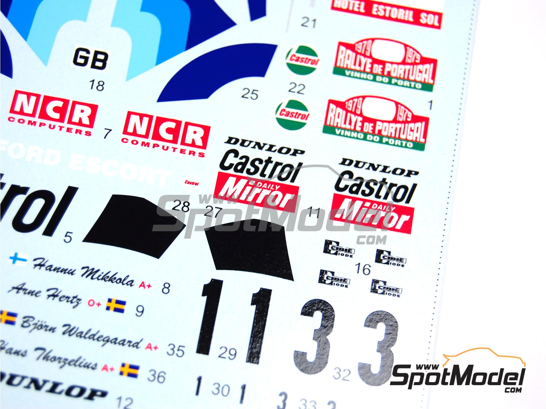 Image 12: Ford Escort Mk. II RS 1800 sponsored by Castrol - Portugal Rally - Vinho do Porto 1979 | Marking / livery in 1/24 scale manufactured by Reji Model (ref.&nbsp;REJI-081, also 081)