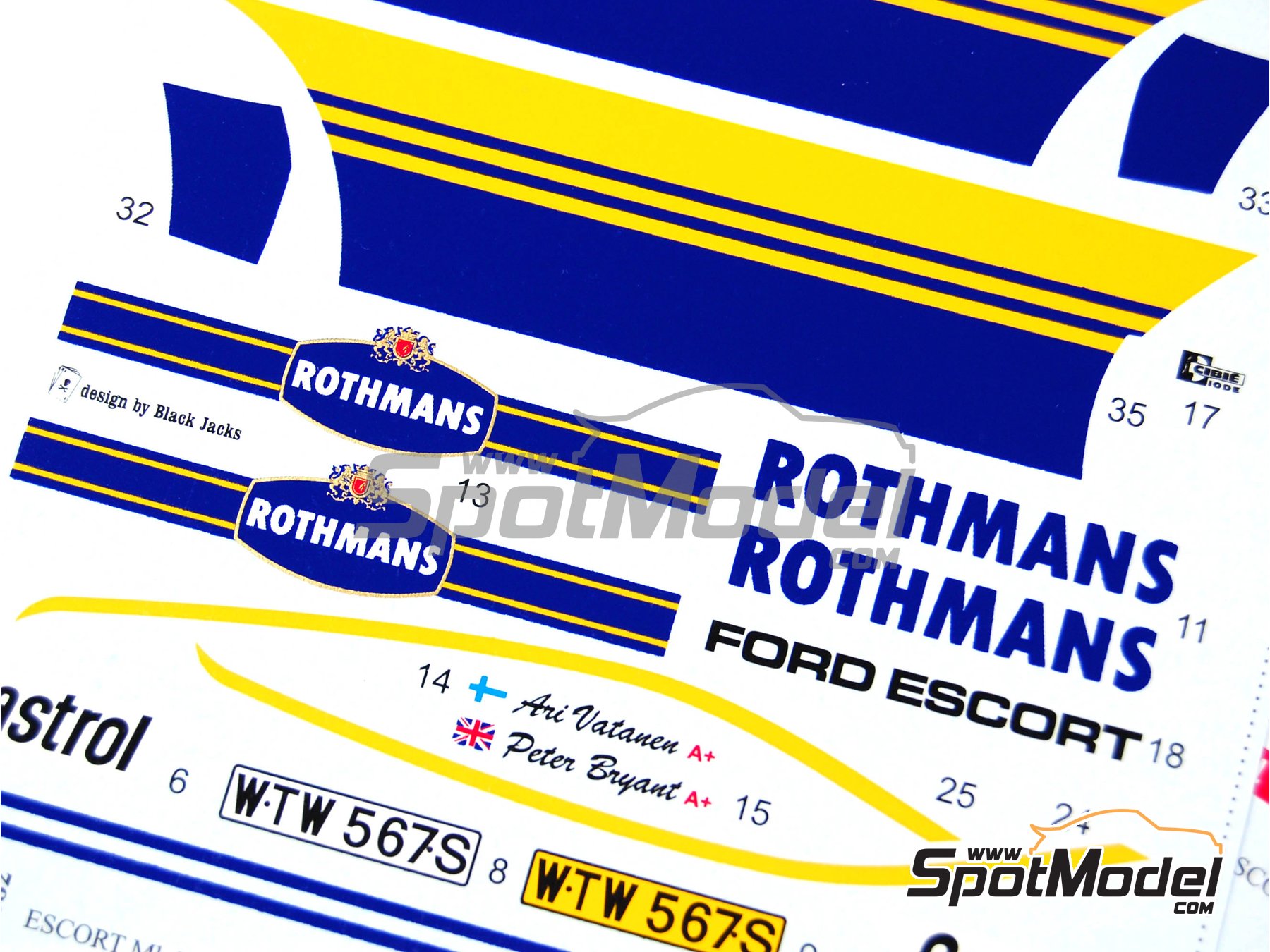 Image 8: Ford Escort Mk. II RS 1800 sponsored by Rothmans - Portugal Rally - Vinho do Porto 1979 | Marking / livery in 1/24 scale manufactured by Reji Model (ref.&nbsp;REJI-082, also 082)