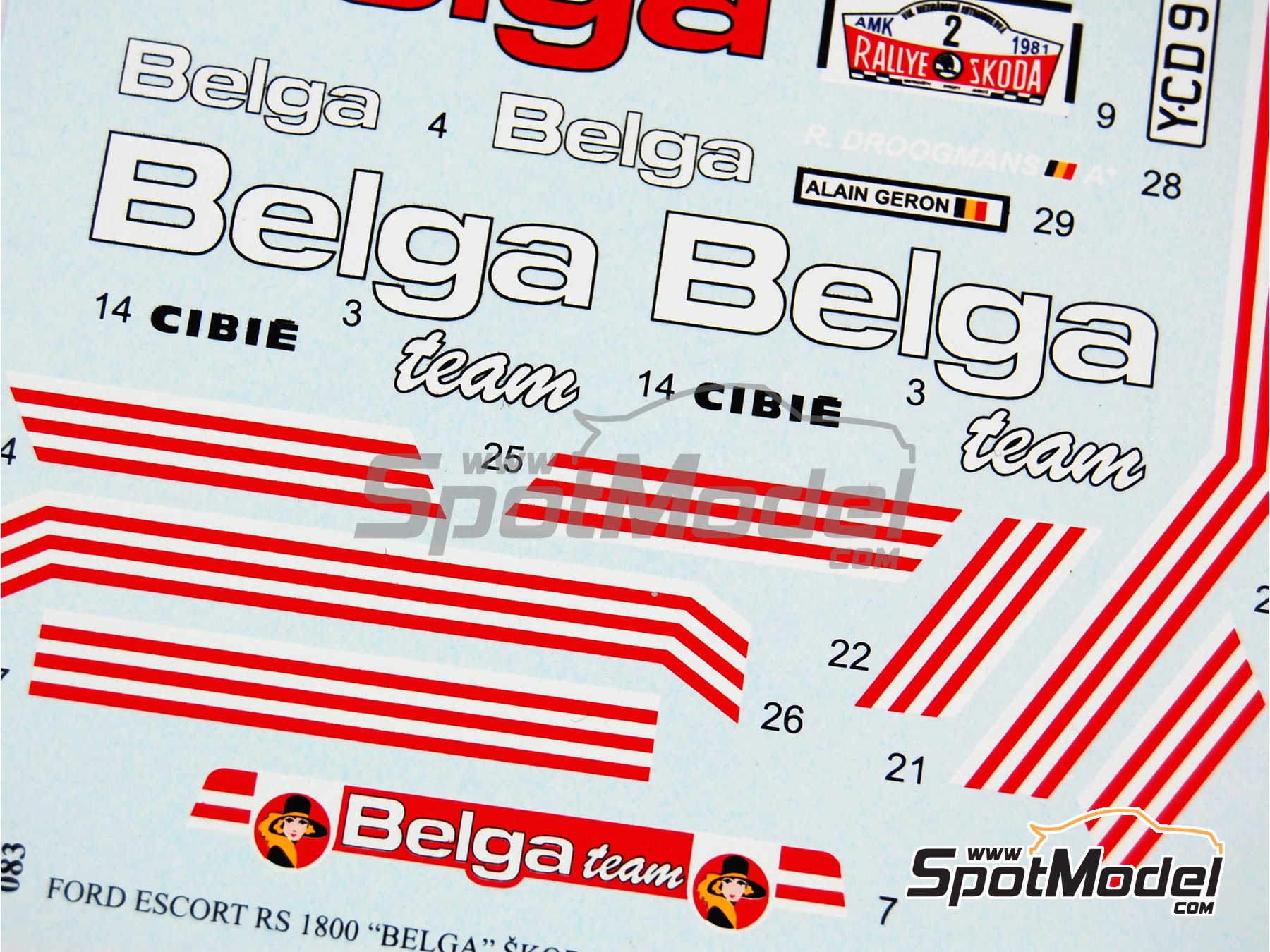 Image 6: Ford Escort Mk II RS 1800 sponsored by Belga - Skoda Rally 1981 | Marking / livery in 1/24 scale manufactured by Reji Model (ref.&nbsp;REJI-083, also 083)