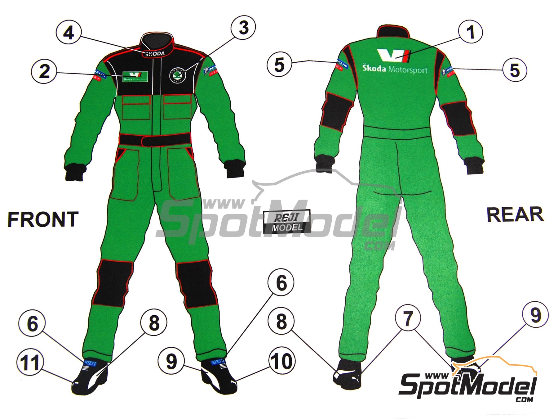 Image 1: Mec&aacute;nicos del Skoda Motorsport Team | Decoraci&oacute;n en escala&nbsp;1/24 fabricado por Reji Model (ref.&nbsp;REJI-091, tambien 091)