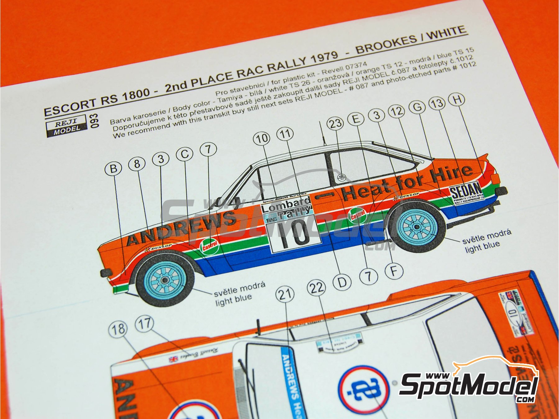 Reji Model 093: Marking / livery 1/24 scale - Ford Escort RS 1800 ...