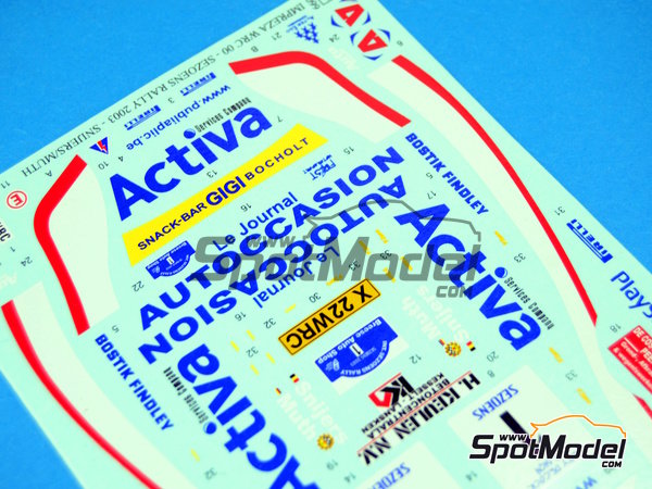 Image 6: Subaru Impreza WRC sponsored by Activa - Sezoens Rally Belgium 2003 | Marking / livery in 1/24 scale manufactured by Reji Model (ref.&nbsp;REJI-099, also 099)