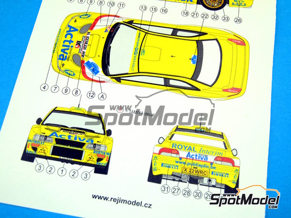 Image 10: Subaru Impreza WRC sponsored by Activa - Sezoens Rally Belgium 2003 | Marking / livery in 1/24 scale manufactured by Reji Model (ref.&nbsp;REJI-099, also 099)