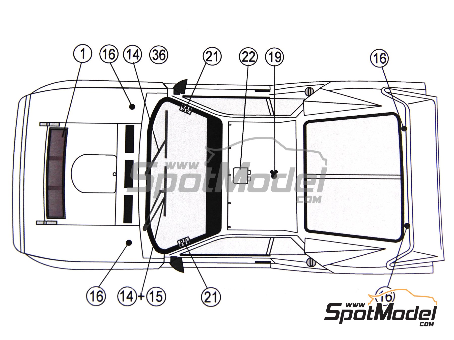 Image 10: Lancia 037 Rally | Detail up set in 1/24 scale manufactured by Reji Model (ref.&nbsp;REJI-1004, also 1004)