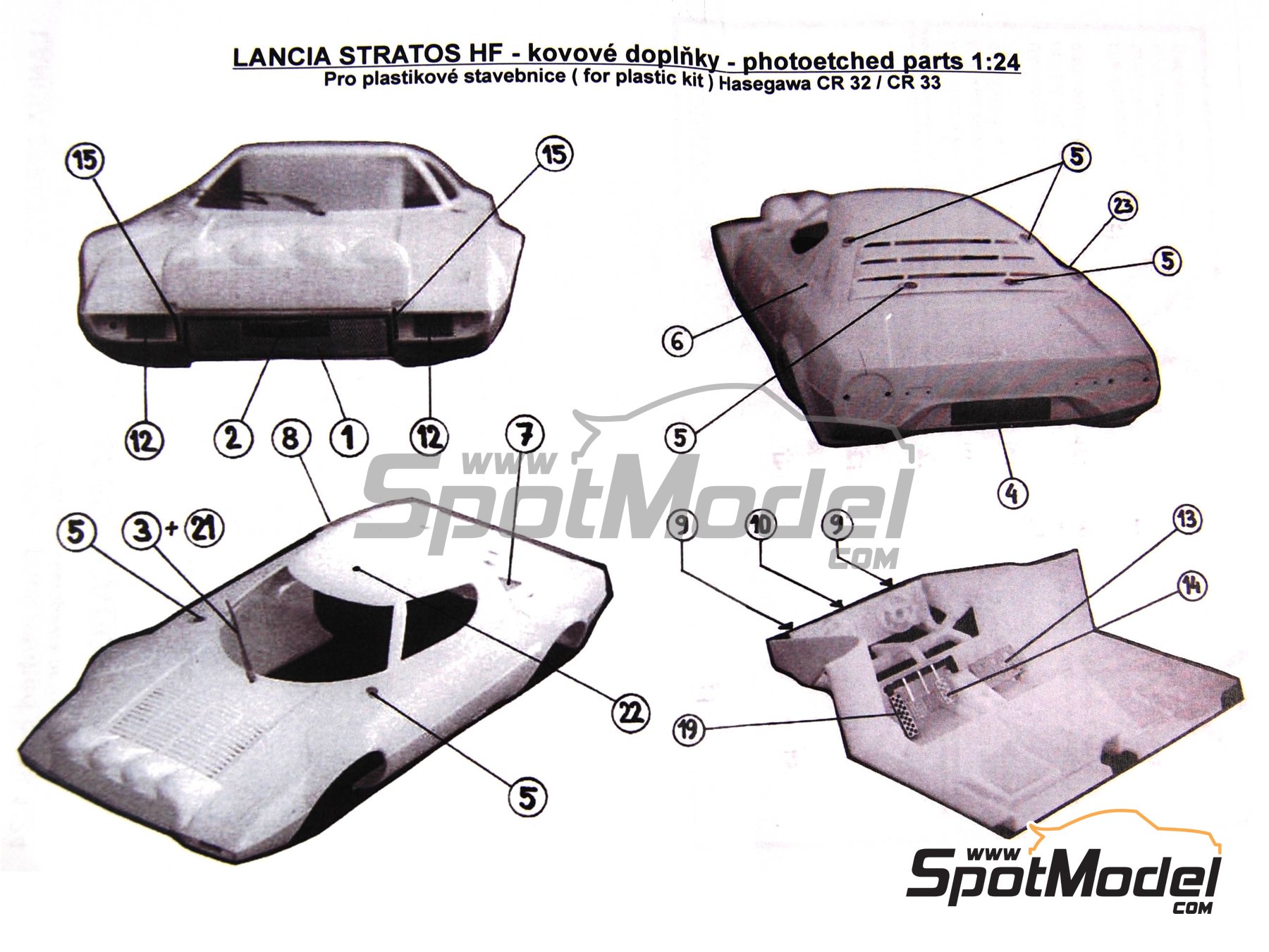 Image 5: Lancia Stratos HF | Detail up set in 1/24 scale manufactured by Reji Model (ref.&nbsp;REJI-1005, also 1005)