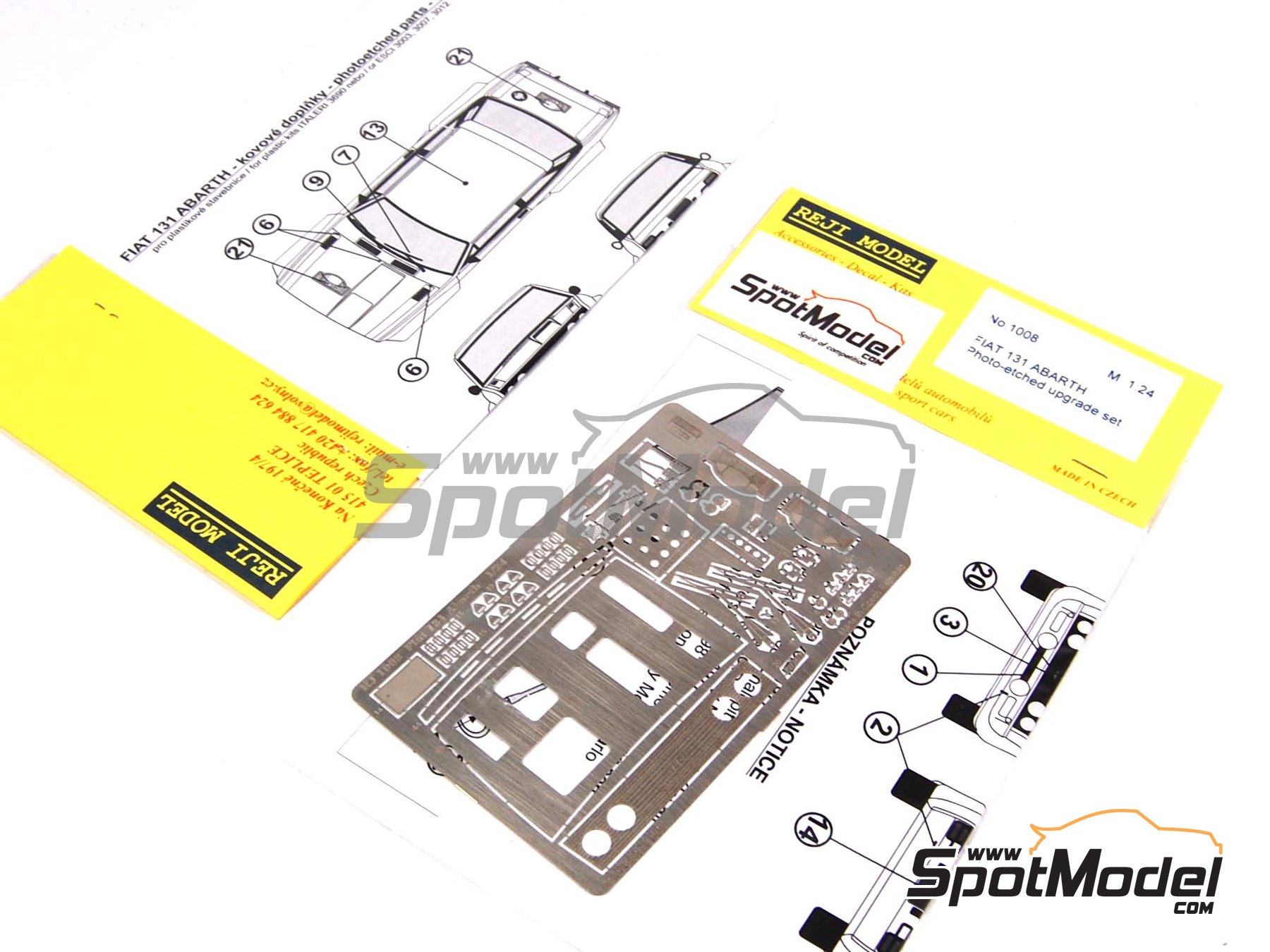 Image 2: Fiat 131 Abarth | Set de mejora y detallado en escala&nbsp;1/24 fabricado por Reji Model (ref.&nbsp;REJI-1008, tambien 1008)