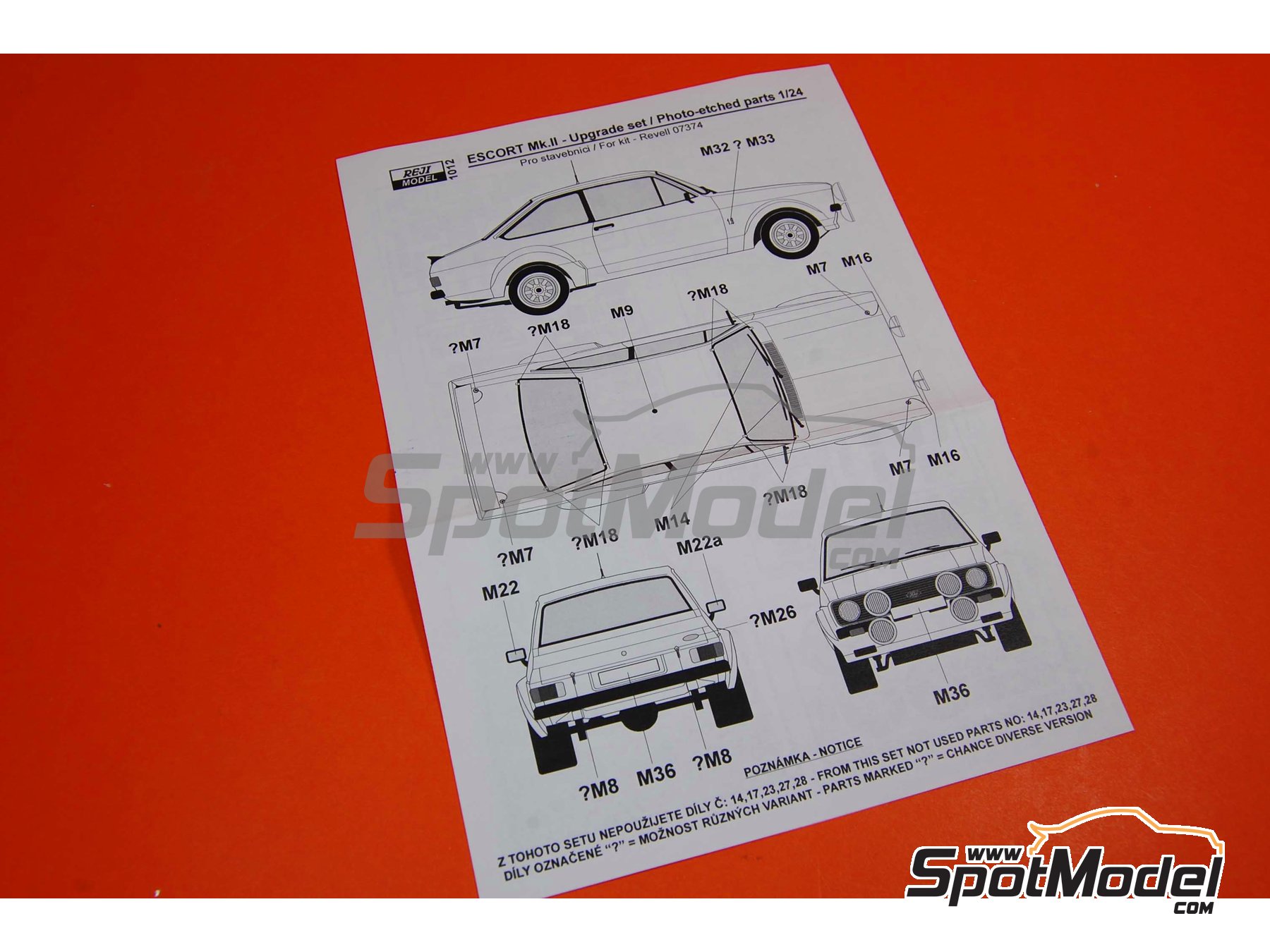 Image 5: Ford Escort Mk II 1800 | Set de mejora y detallado en escala&nbsp;1/24 fabricado por Reji Model (ref.&nbsp;REJI-1012, tambien 1012)