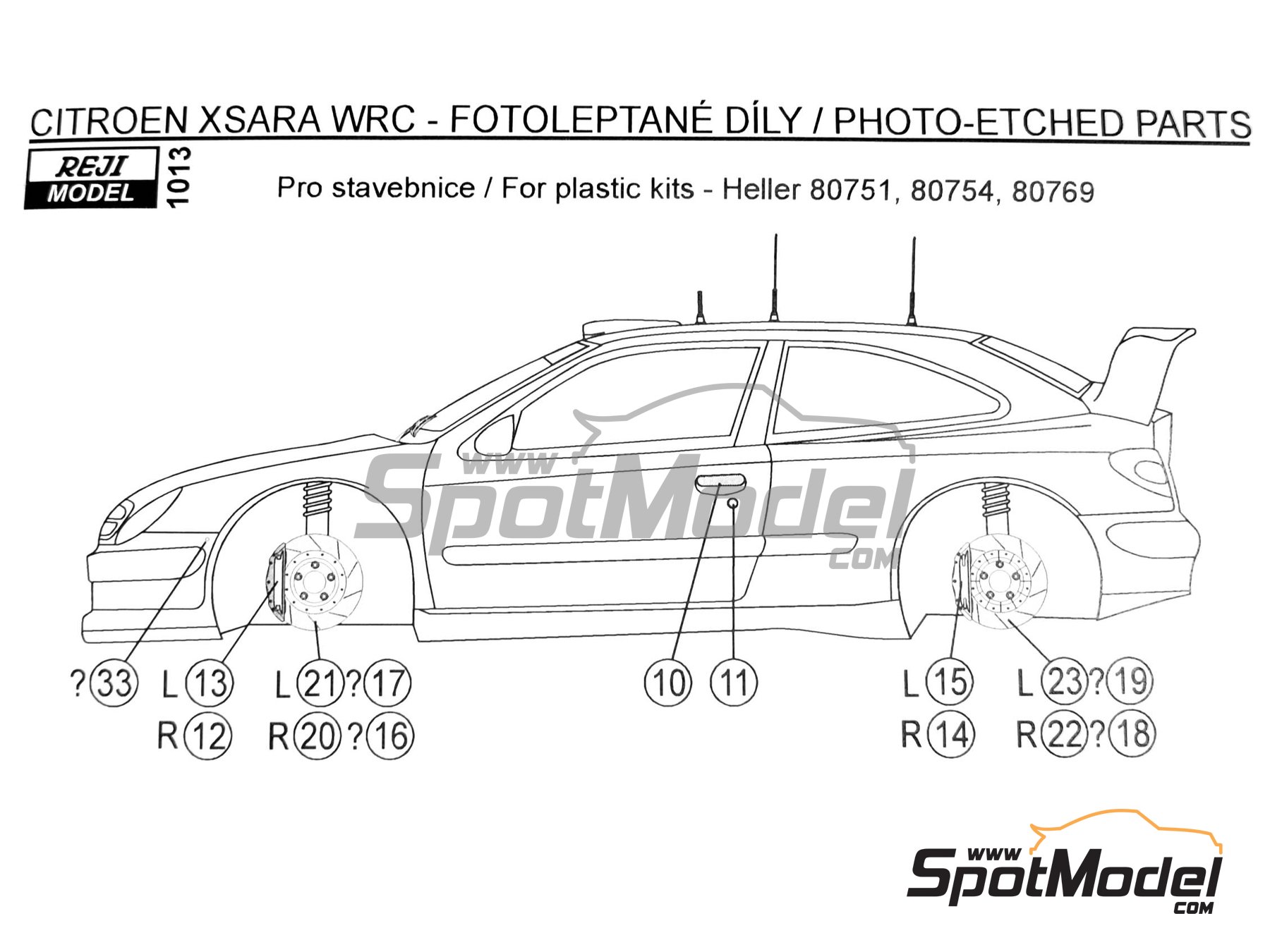 Image 1: Citroen Xsara WRC | Detail up set in 1/24 scale manufactured by Reji Model (ref.&nbsp;REJI-1013, also 1013)