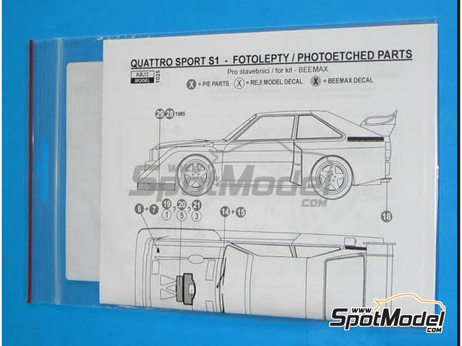 Image 3: Audi Quattro Sport S1 E2 Group B - Portugal Rally - Vinho do Porto 1985 and 1986 | Detail up set in 1/24 scale manufactured by Reji Model (ref.&nbsp;REJI-1025, also 1025)