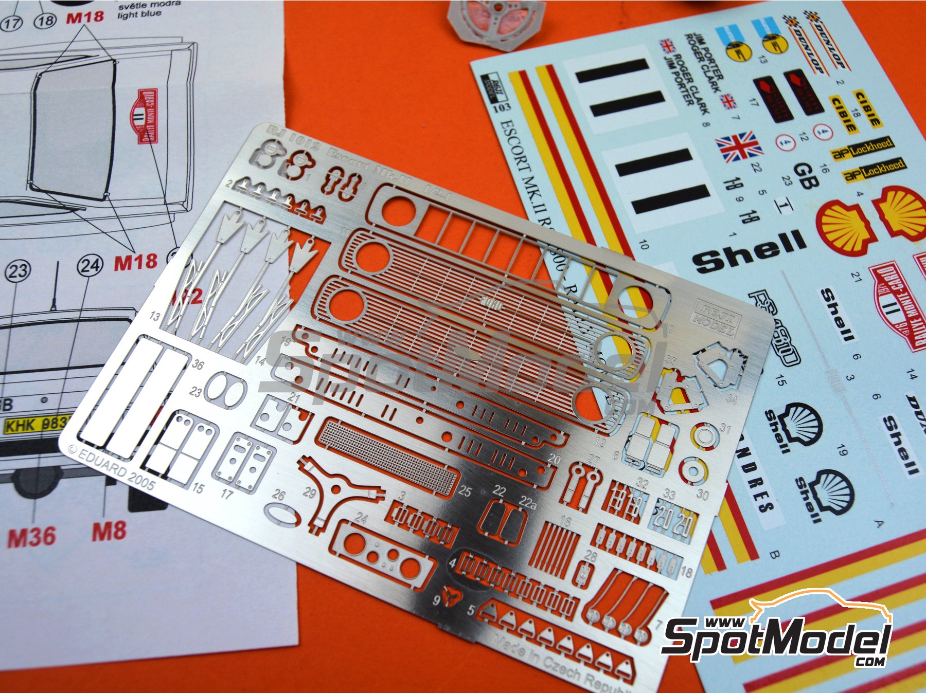 Image 4: Ford Escort Mk. II RS1800 sponsored by Shell - Monte Carlo Rally - Rallye Automobile de Monte-Carlo 1976 | Marking / livery in 1/24 scale manufactured by Reji Model (ref.&nbsp;REJI-103, also 103)