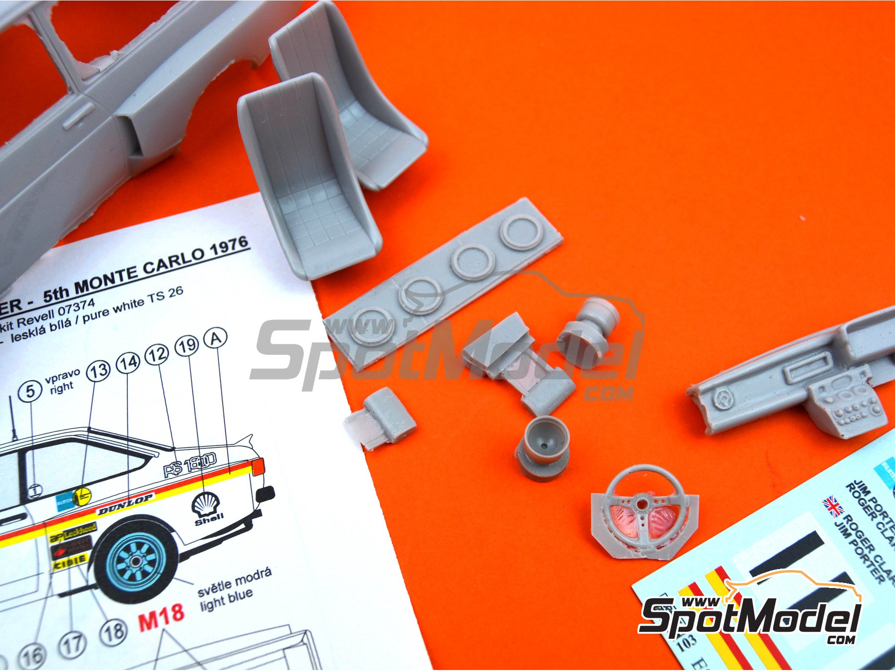 Image 6: Ford Escort Mk. II RS1800 sponsored by Shell - Monte Carlo Rally - Rallye Automobile de Monte-Carlo 1976 | Marking / livery in 1/24 scale manufactured by Reji Model (ref.&nbsp;REJI-103, also 103)