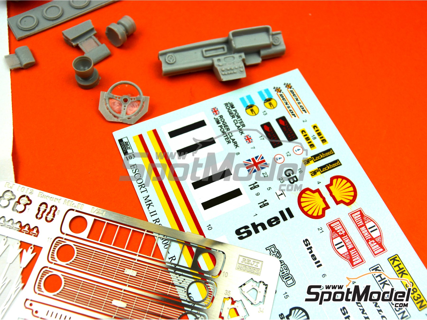 Image 7: Ford Escort Mk. II RS1800 sponsored by Shell - Monte Carlo Rally - Rallye Automobile de Monte-Carlo 1976 | Marking / livery in 1/24 scale manufactured by Reji Model (ref.&nbsp;REJI-103, also 103)