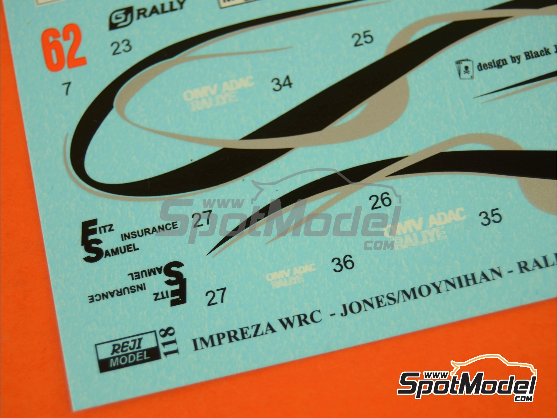 Image 5: Subaru Impreza WRC patrocinado por JCB Finance - Rally de Alemania ADAC 2006 | Decoraci&oacute;n en escala&nbsp;1/24 fabricado por Reji Model (ref.&nbsp;REJI-118, tambien 118)