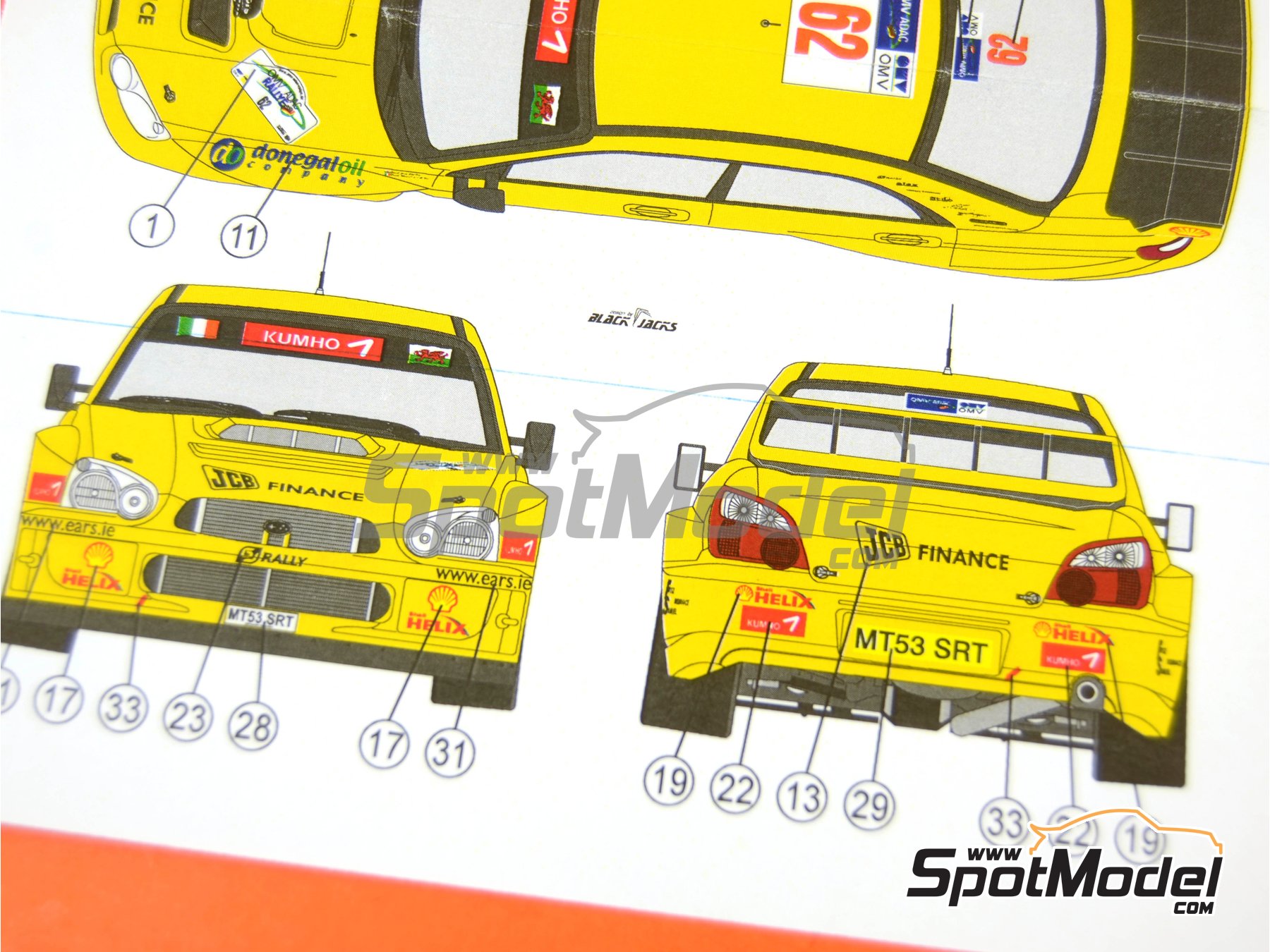 Image 8: Subaru Impreza WRC patrocinado por JCB Finance - Rally de Alemania ADAC 2006 | Decoraci&oacute;n en escala&nbsp;1/24 fabricado por Reji Model (ref.&nbsp;REJI-118, tambien 118)