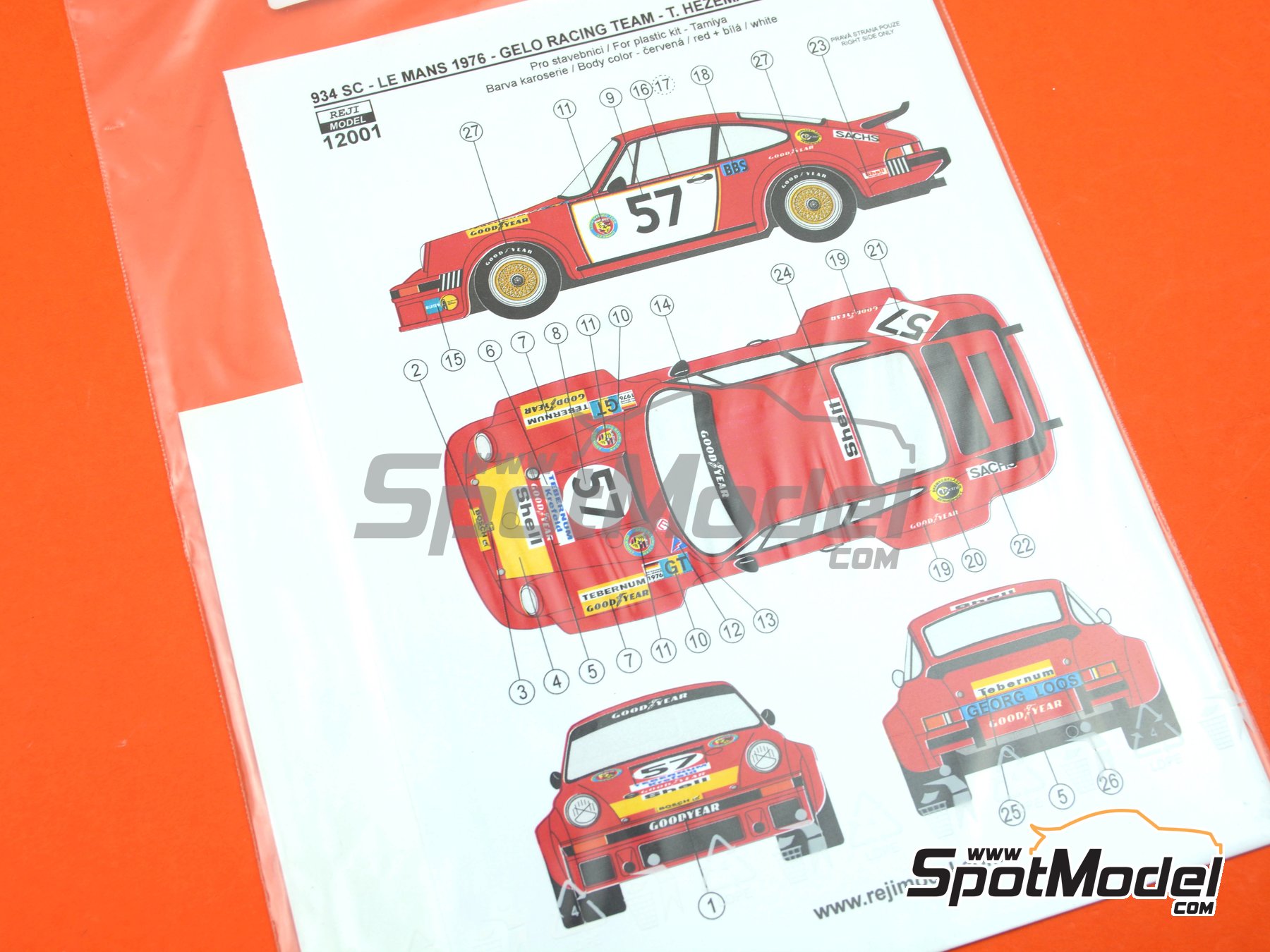 Reji Model 12001: Marking / livery 1/12 scale - Porsche 934 Turbo RSR ...