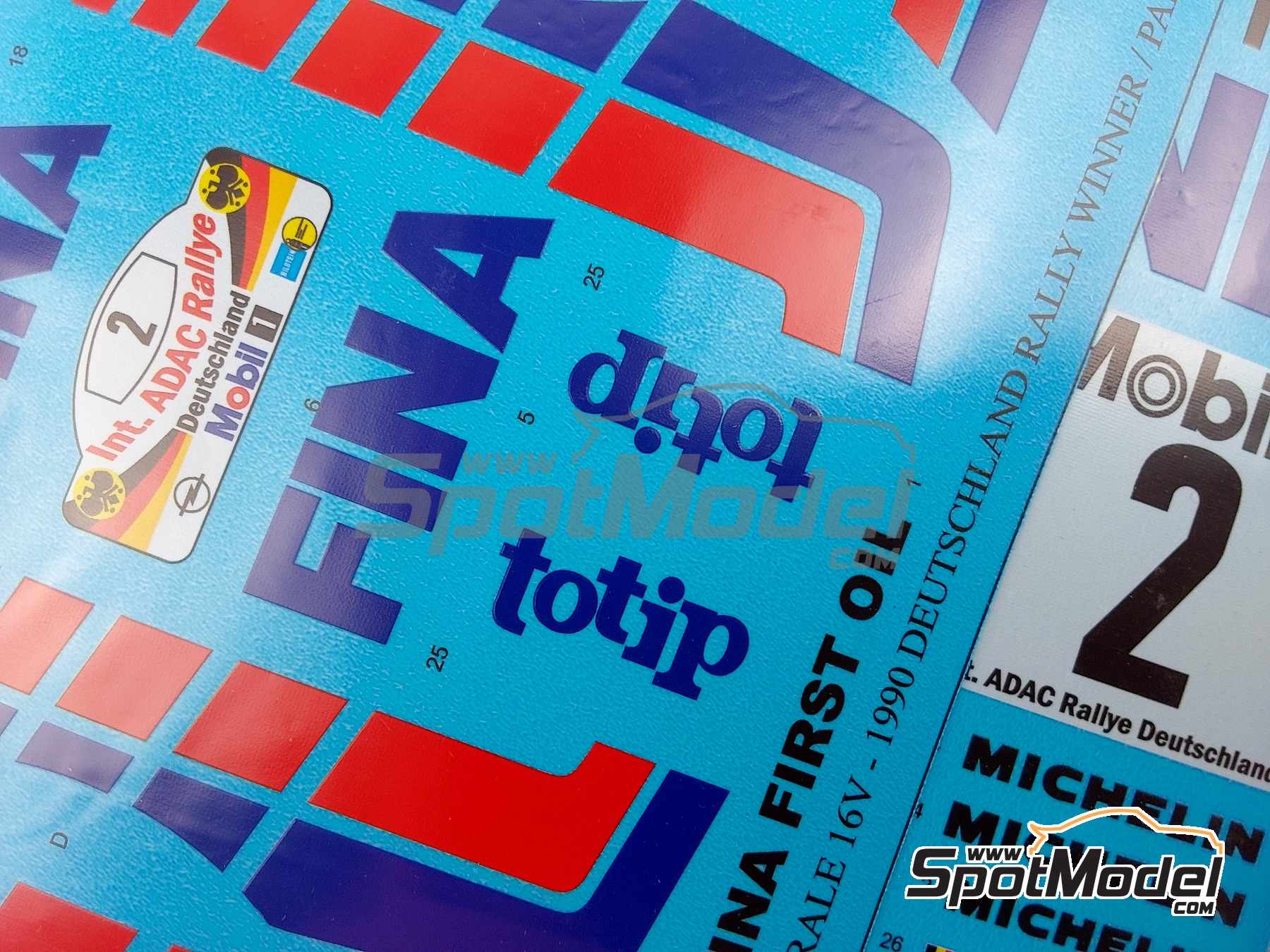 Image 11: Lancia Delta Integrale 16V Group A Jolly Club Team sponsored by Fina - ADAC Deutschland Rally 1990 | Marking / livery in 1/12 scale manufactured by Reji Model (ref.&nbsp;REJI-12007, also 12007 and REJI12007)