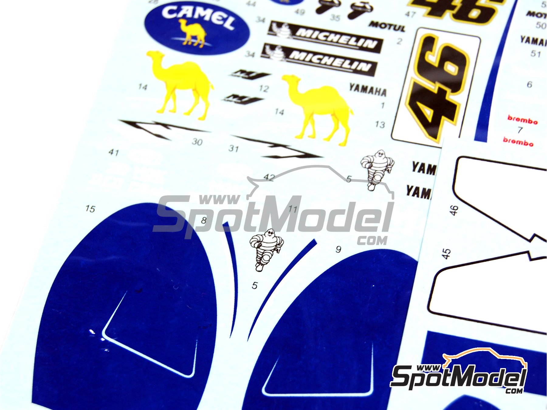 Image 6: Yamaha YZR M1 Camel - Motorcycle World Championship 2006 | Marking / livery in 1/12 scale manufactured by Reji Model (ref.&nbsp;REJI-128)
