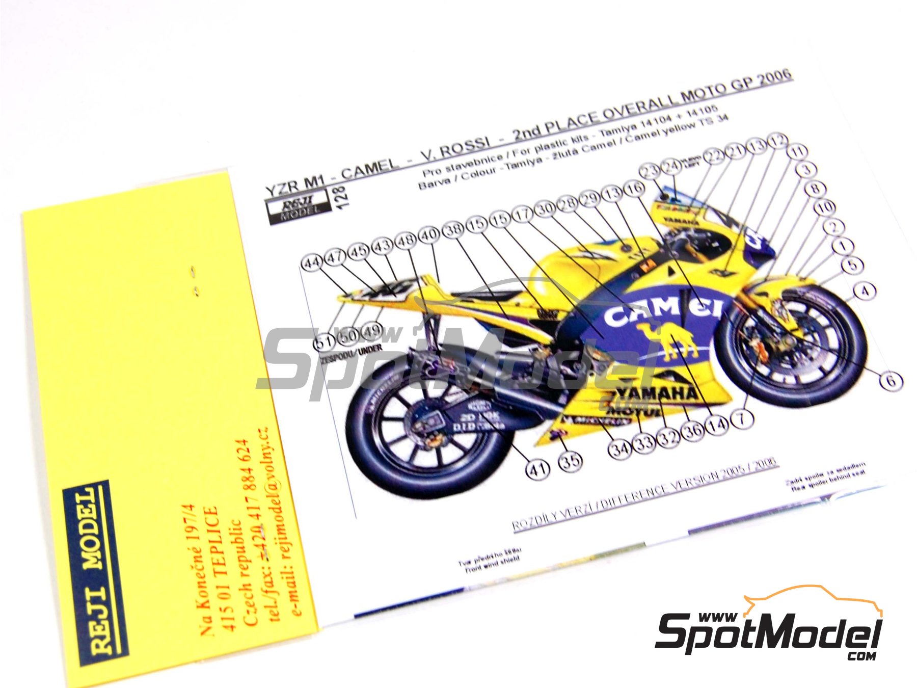 Image 8: Yamaha YZR M1 Camel - Motorcycle World Championship 2006 | Marking / livery in 1/12 scale manufactured by Reji Model (ref.&nbsp;REJI-128)