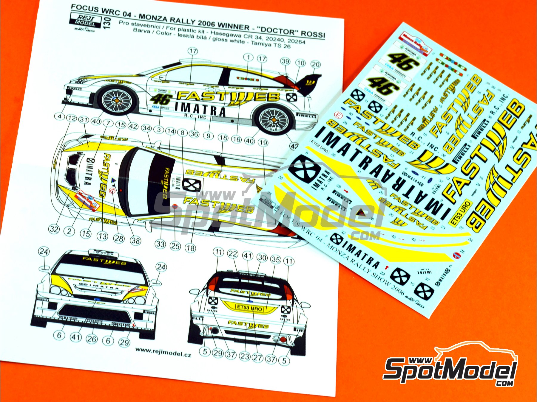 Image 2: Ford Focus WRC sponsored by Imatra - Monza Rally 2006 | Marking / livery in 1/24 scale manufactured by Reji Model (ref.&nbsp;REJI-130, also 130)
