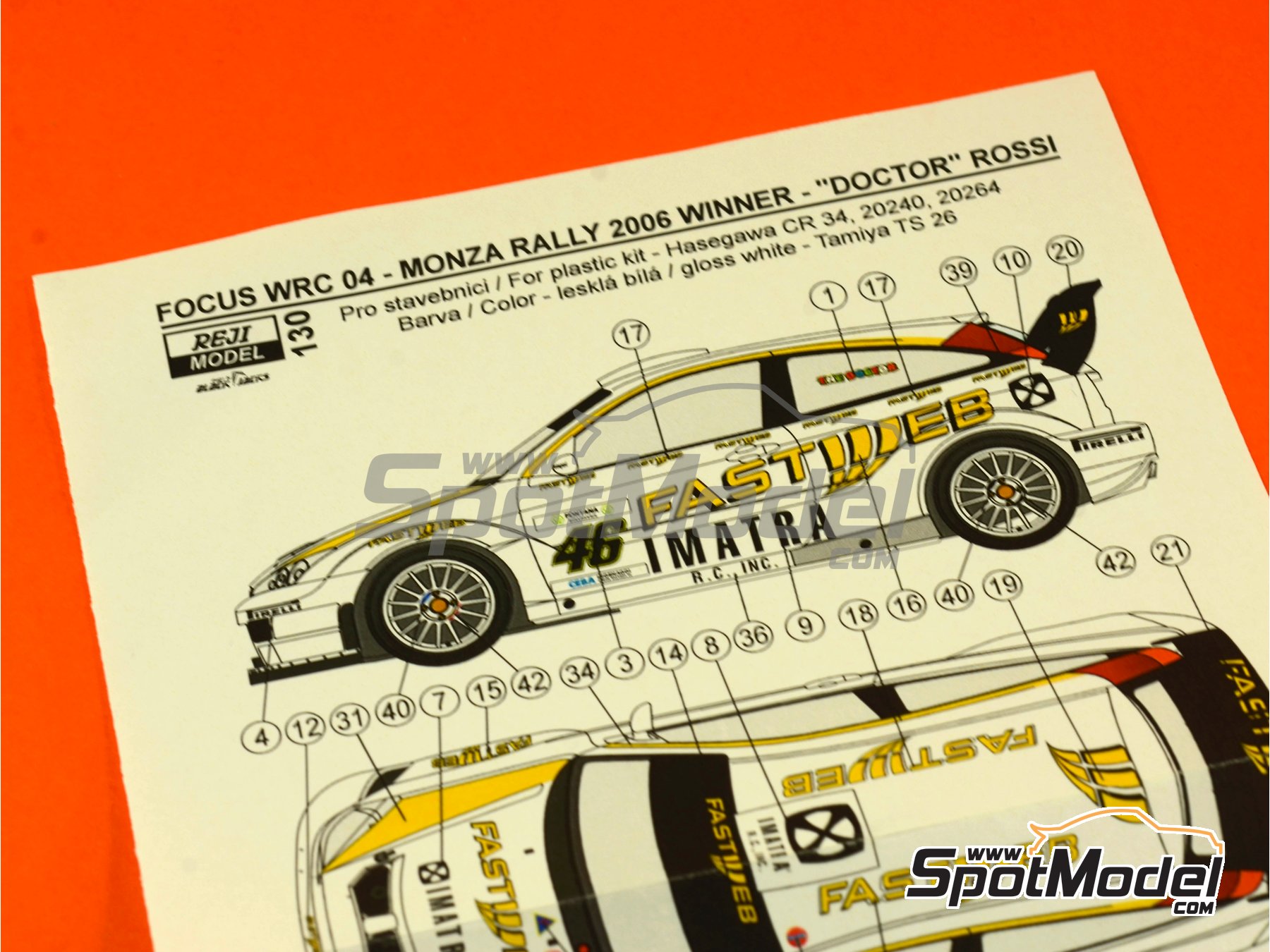 Image 8: Ford Focus WRC sponsored by Imatra - Monza Rally 2006 | Marking / livery in 1/24 scale manufactured by Reji Model (ref.&nbsp;REJI-130, also 130)