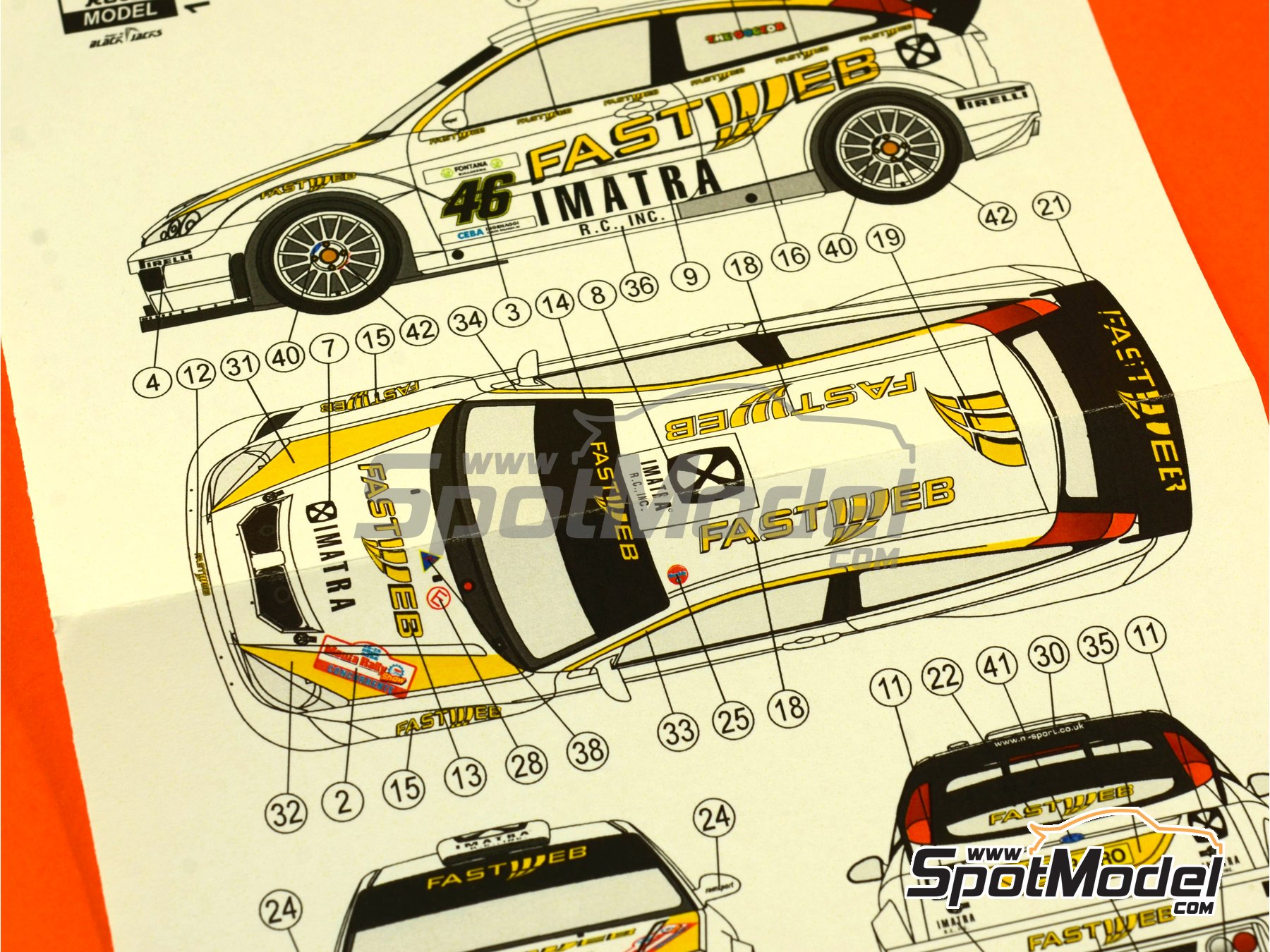 Image 9: Ford Focus WRC sponsored by Imatra - Monza Rally 2006 | Marking / livery in 1/24 scale manufactured by Reji Model (ref.&nbsp;REJI-130, also 130)