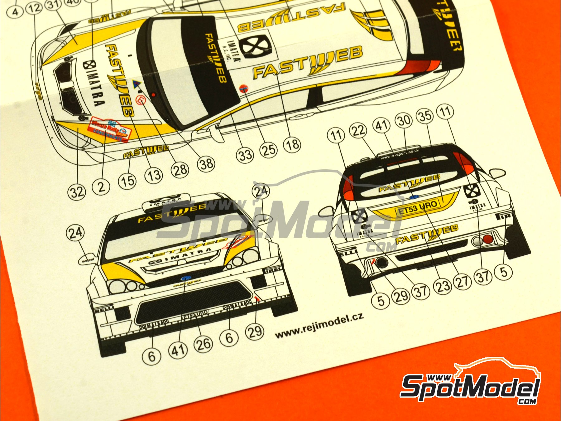 Image 10: Ford Focus WRC sponsored by Imatra - Monza Rally 2006 | Marking / livery in 1/24 scale manufactured by Reji Model (ref.&nbsp;REJI-130, also 130)