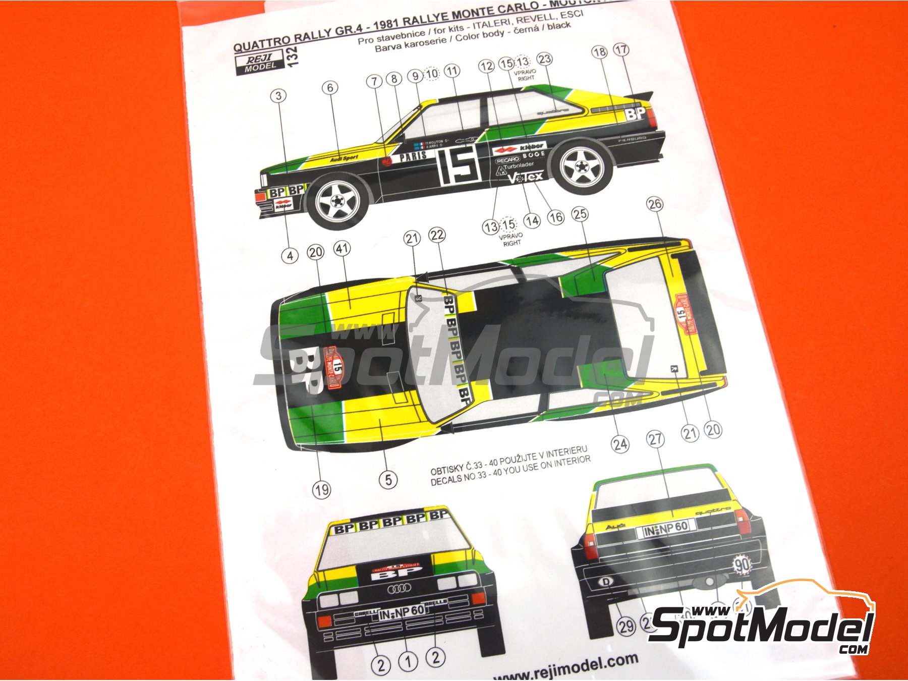 Reji Model 132: Marking / livery 1/24 scale - Audi Quattro Rally #15 ...