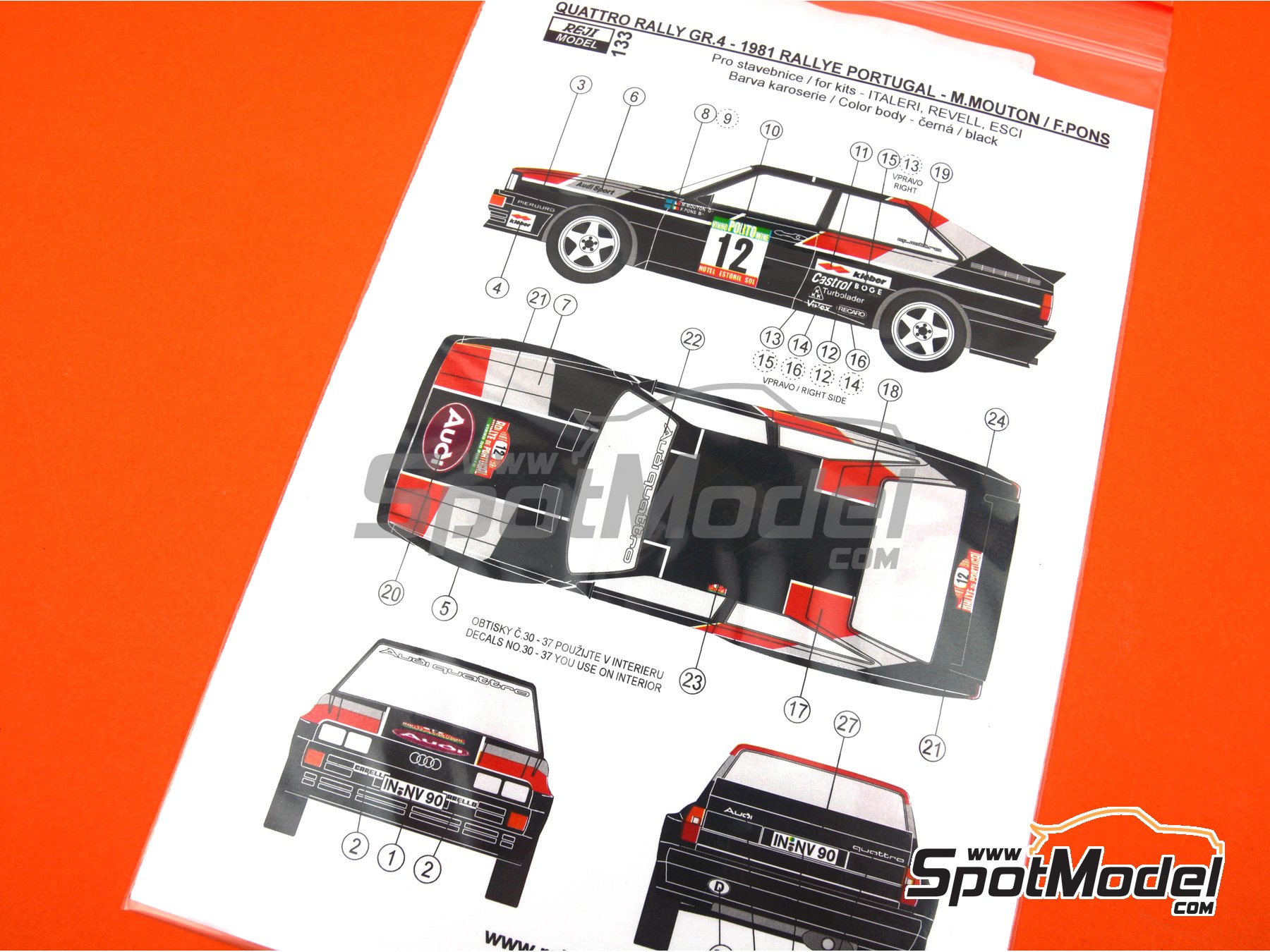 Reji Model 133: Marking / livery 1/24 scale - Audi Quattro Rally #12 ...