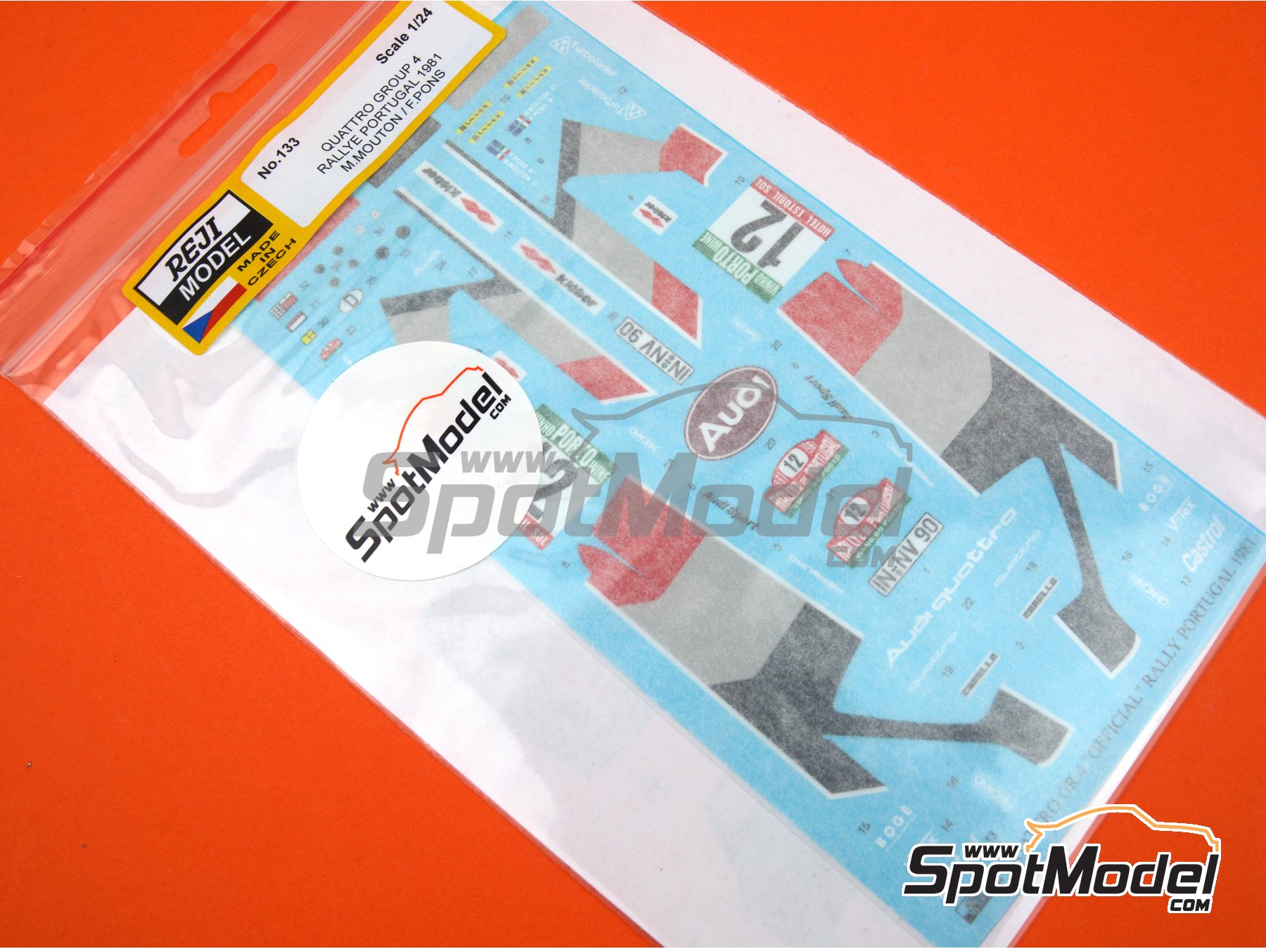 Image 7: Audi Quattro Rally - Portugal Rally - Vinho do Porto 1981 | Marking / livery in 1/24 scale manufactured by Reji Model (ref.&nbsp;REJI-133, also 133)